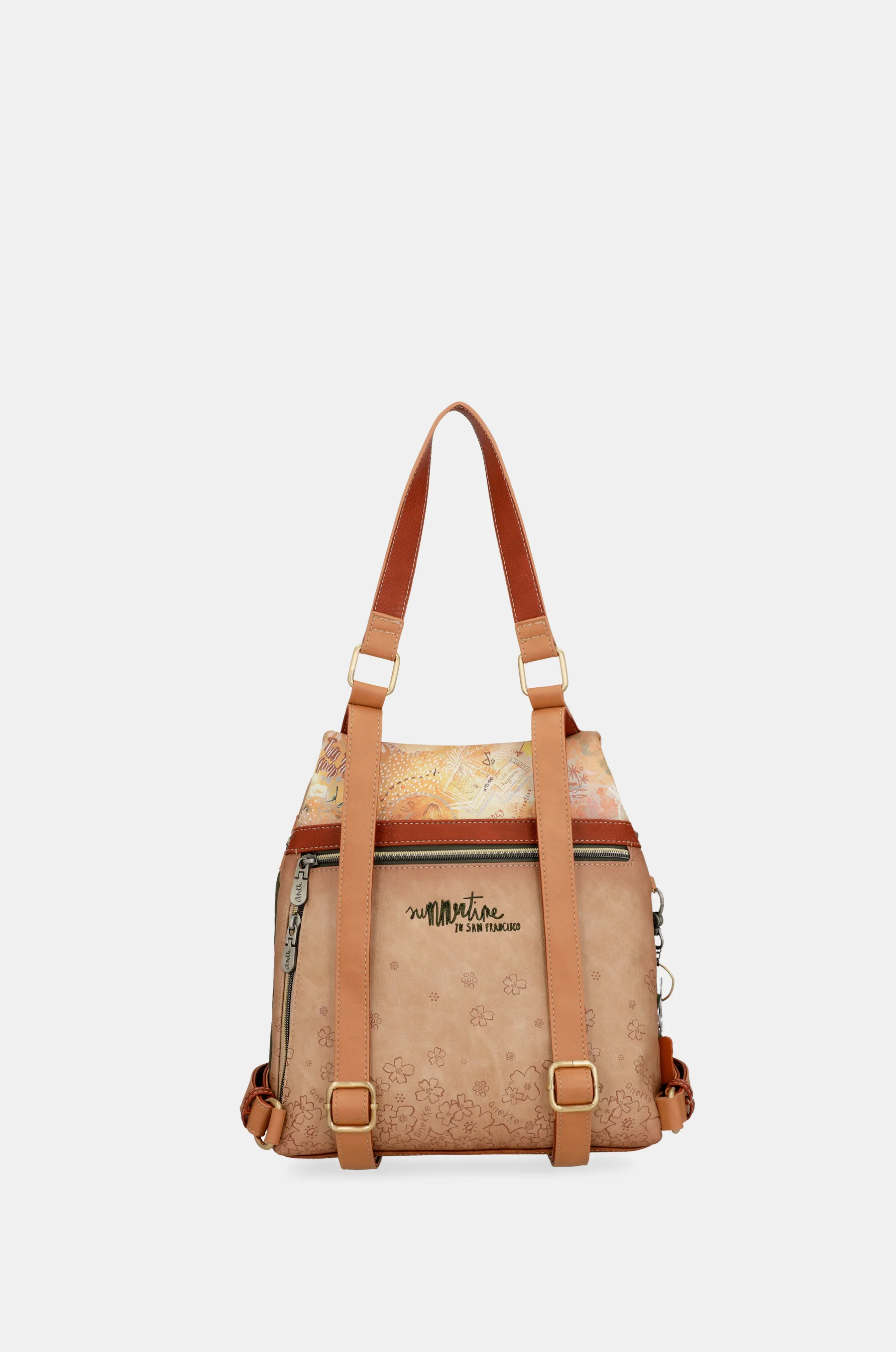 Anekke Peace & Love camel anti-theft backpack - Image 3