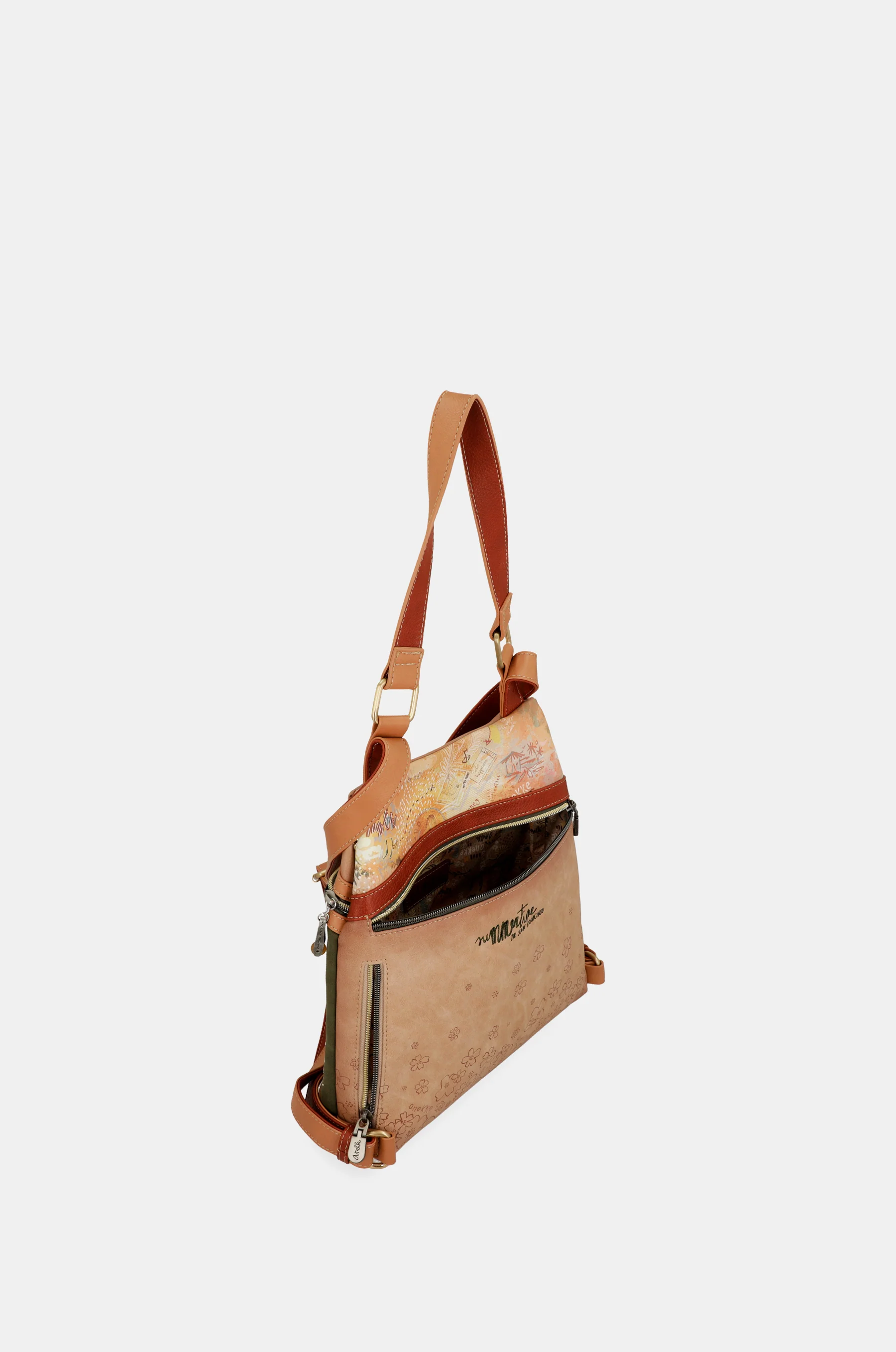 Anekke Peace & Love camel anti-theft backpack - Image 5