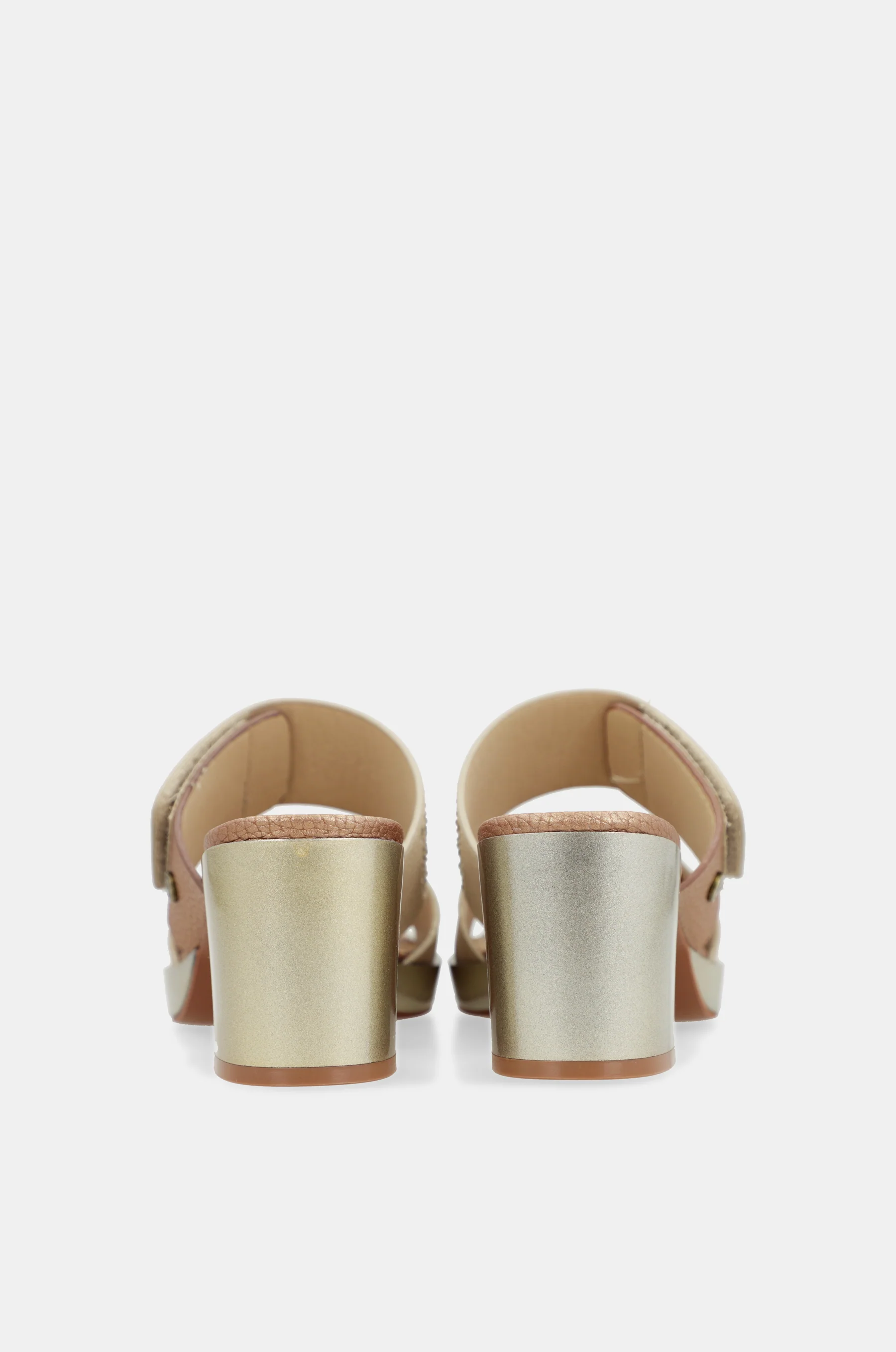 Beige heeled sandals with rhinestones - Image 5