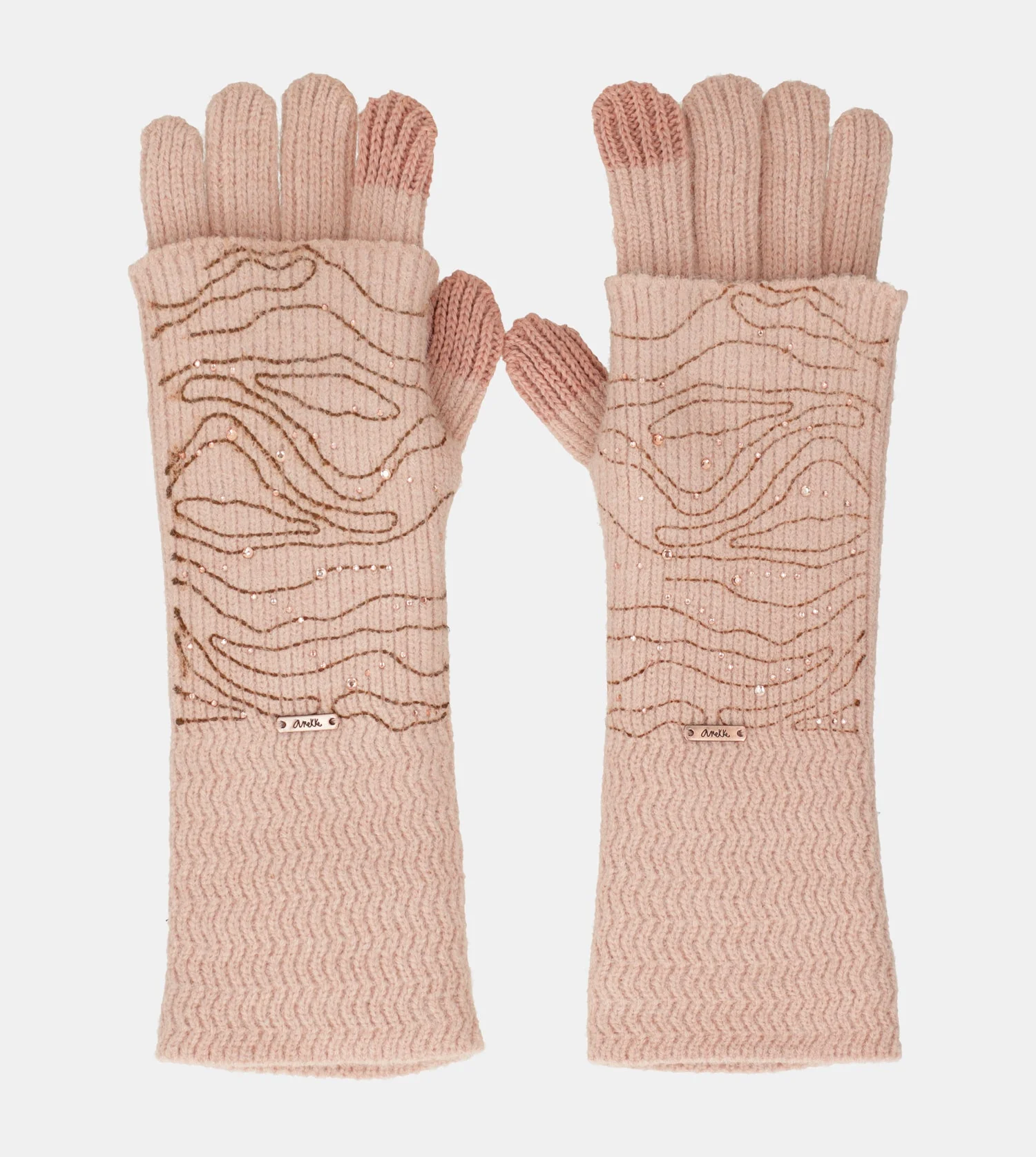 Beige knitted gloves - Image 3