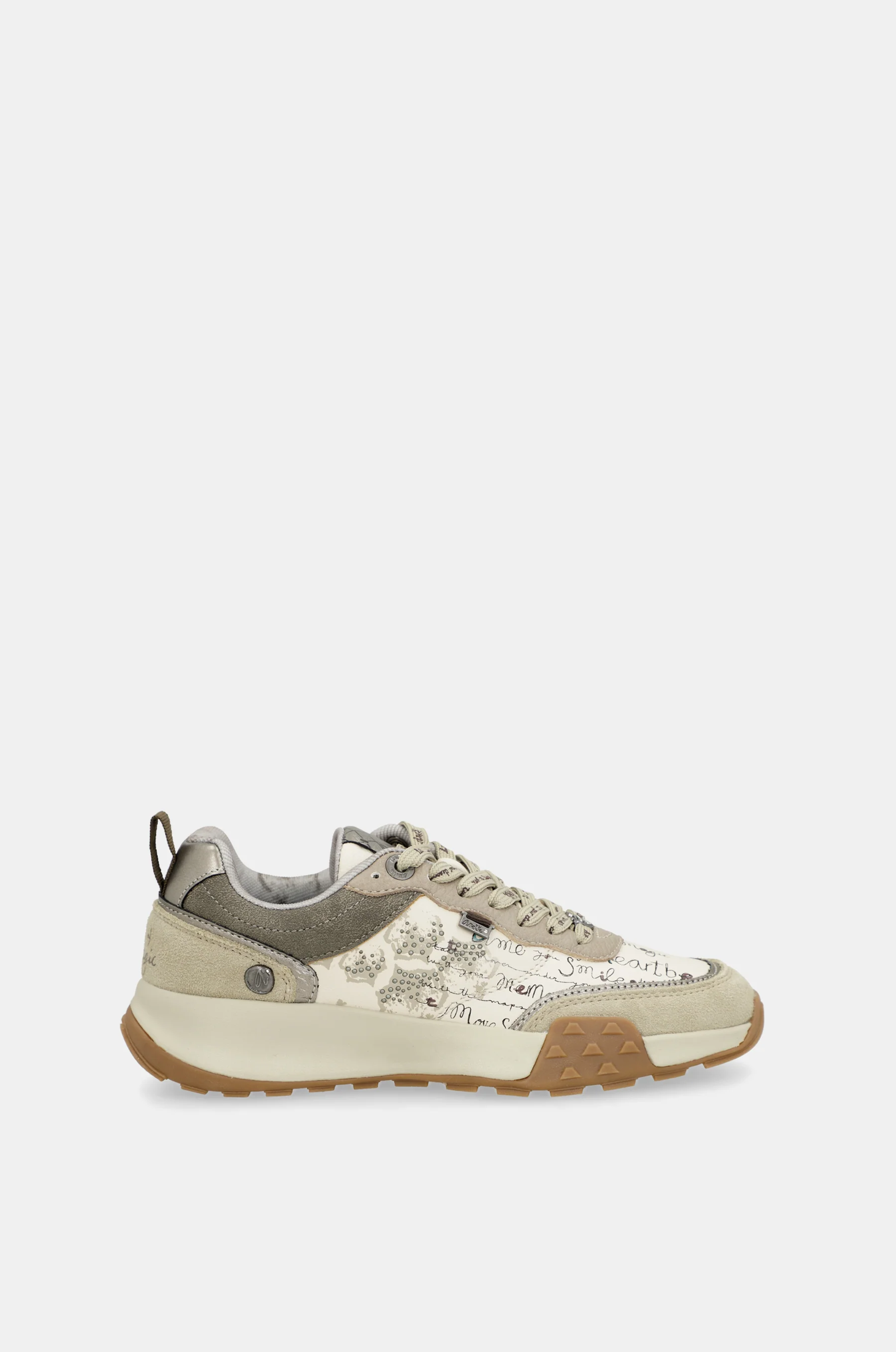 Beige printed sneakers