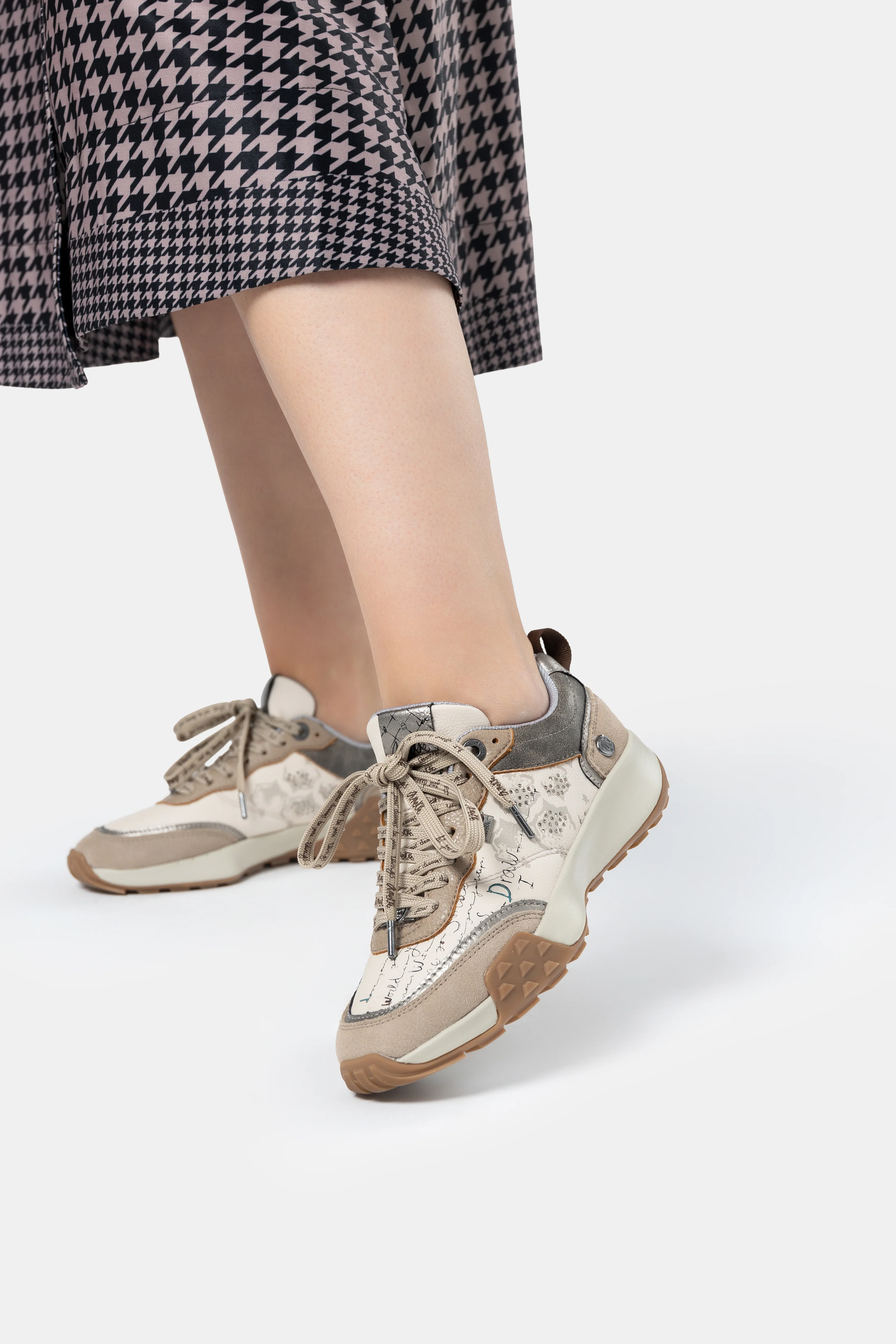 Beige printed sneakers - Image 2
