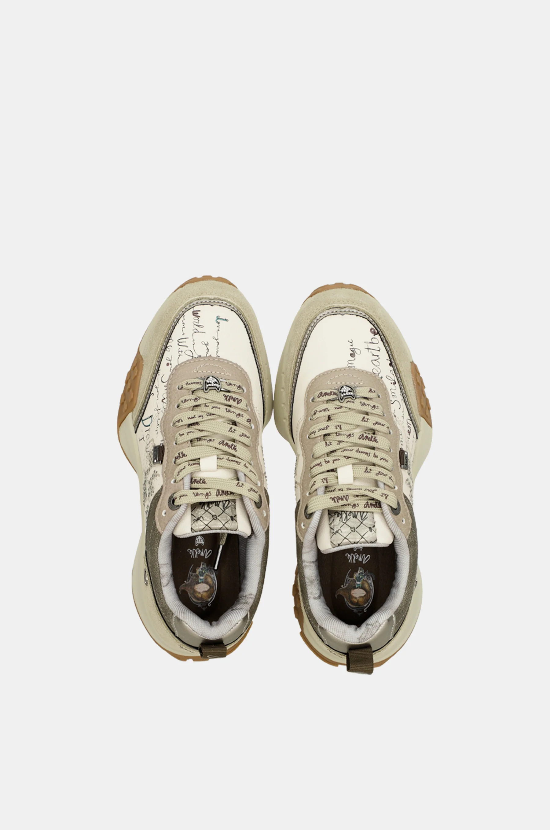 Beige printed sneakers - Image 3