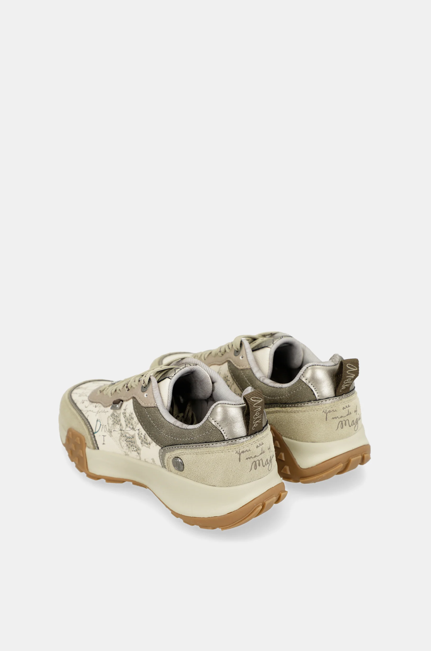 Beige printed sneakers - Image 4