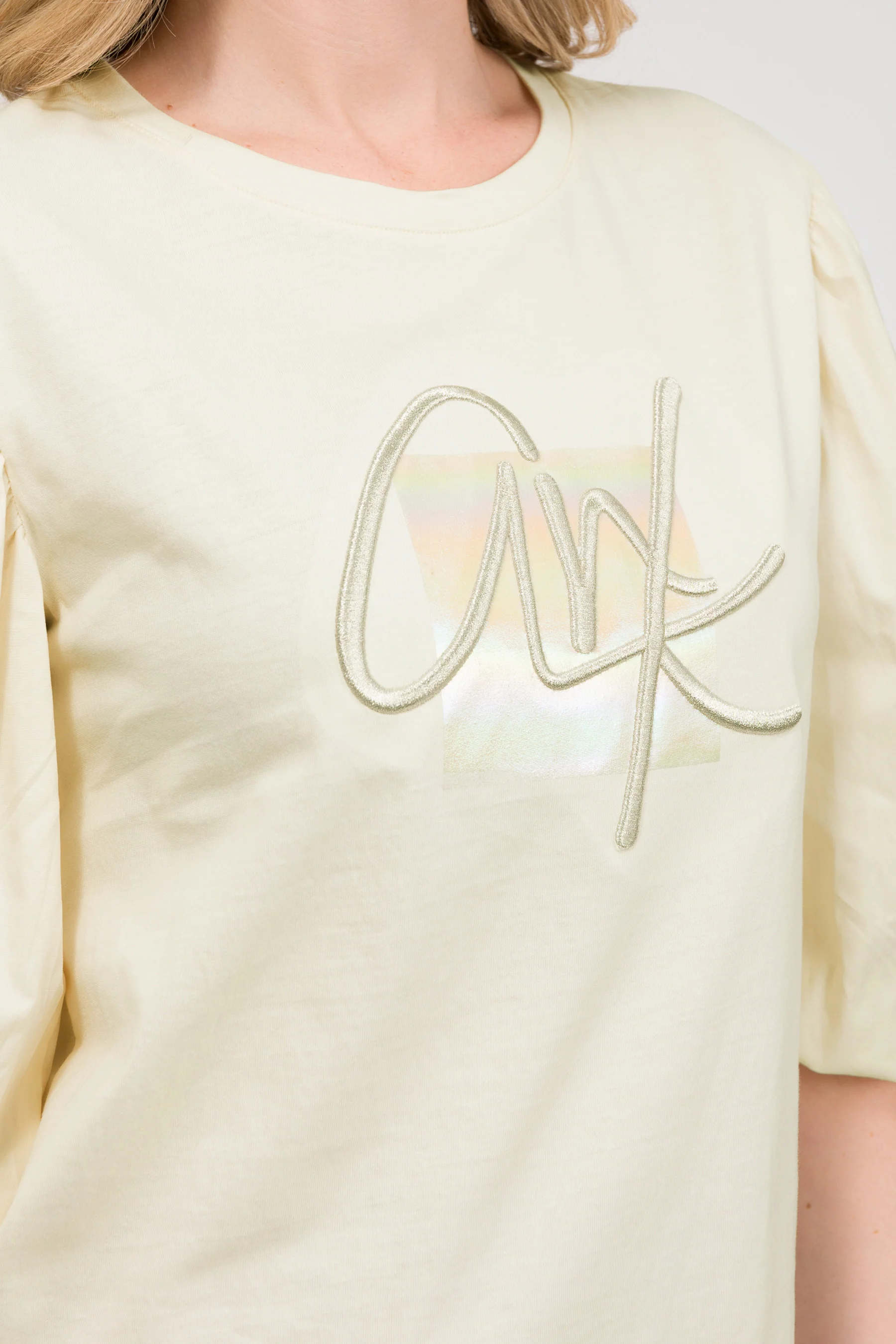 Beige puff-sleeve T-shirt - Image 5