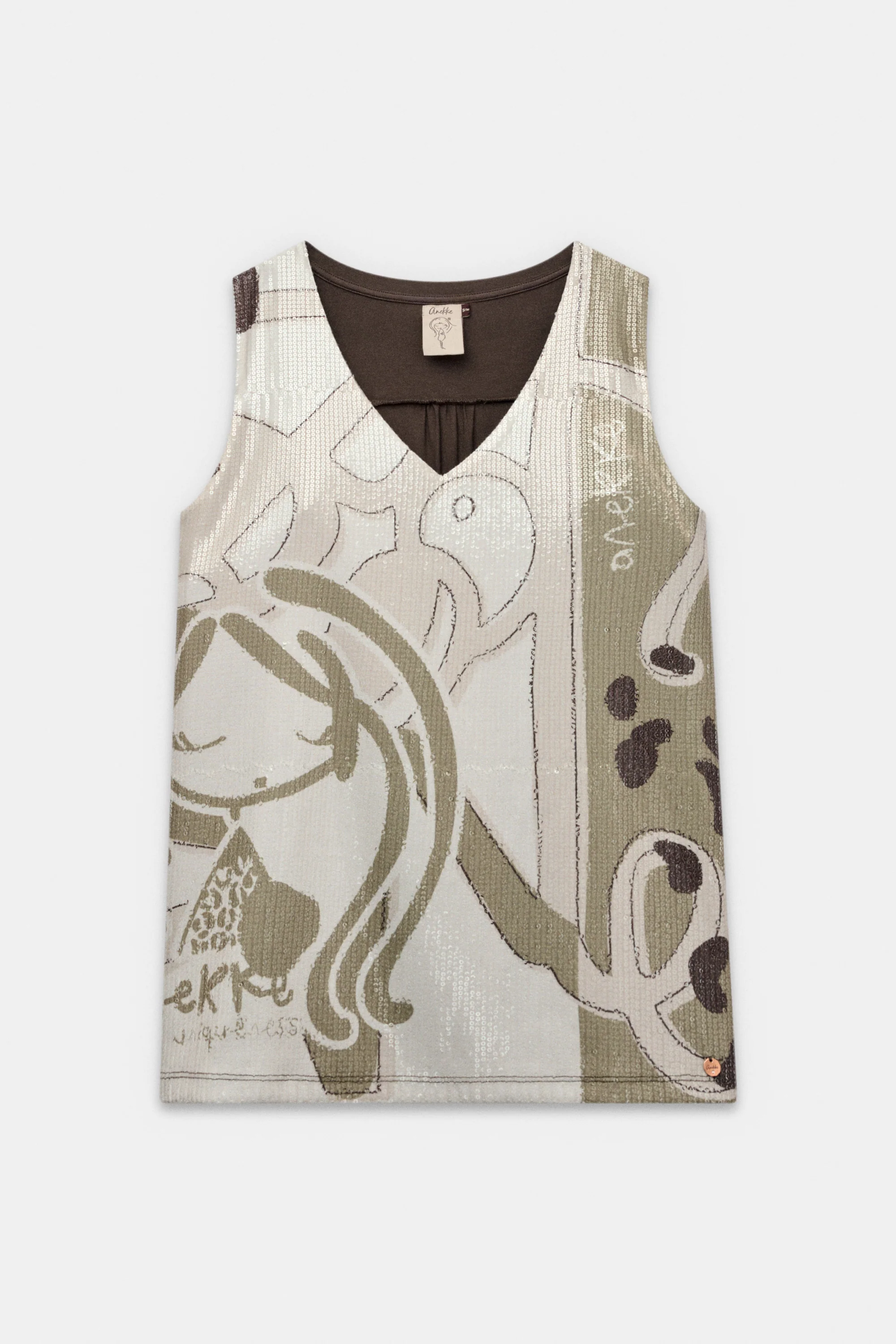 Beige sequin T-shirt