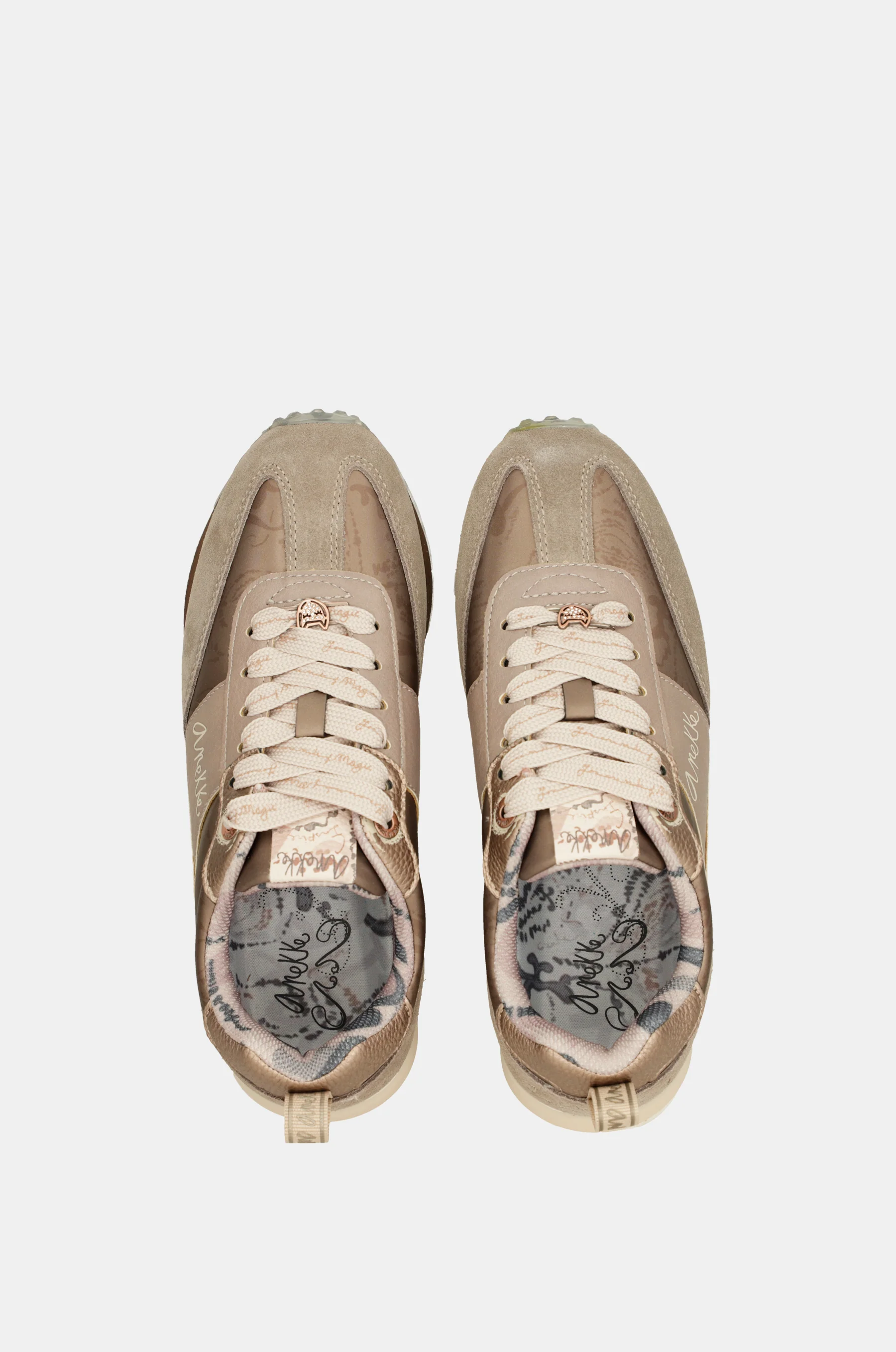 Beige sneakers with multicoloured sole - Image 4