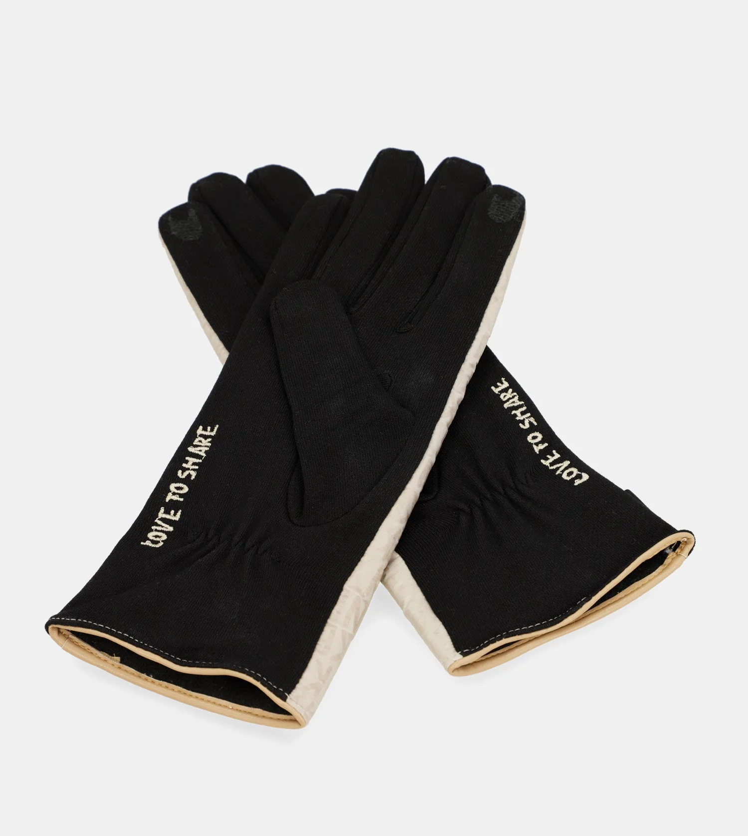 Black and beige Contemporary gloves - Image 4
