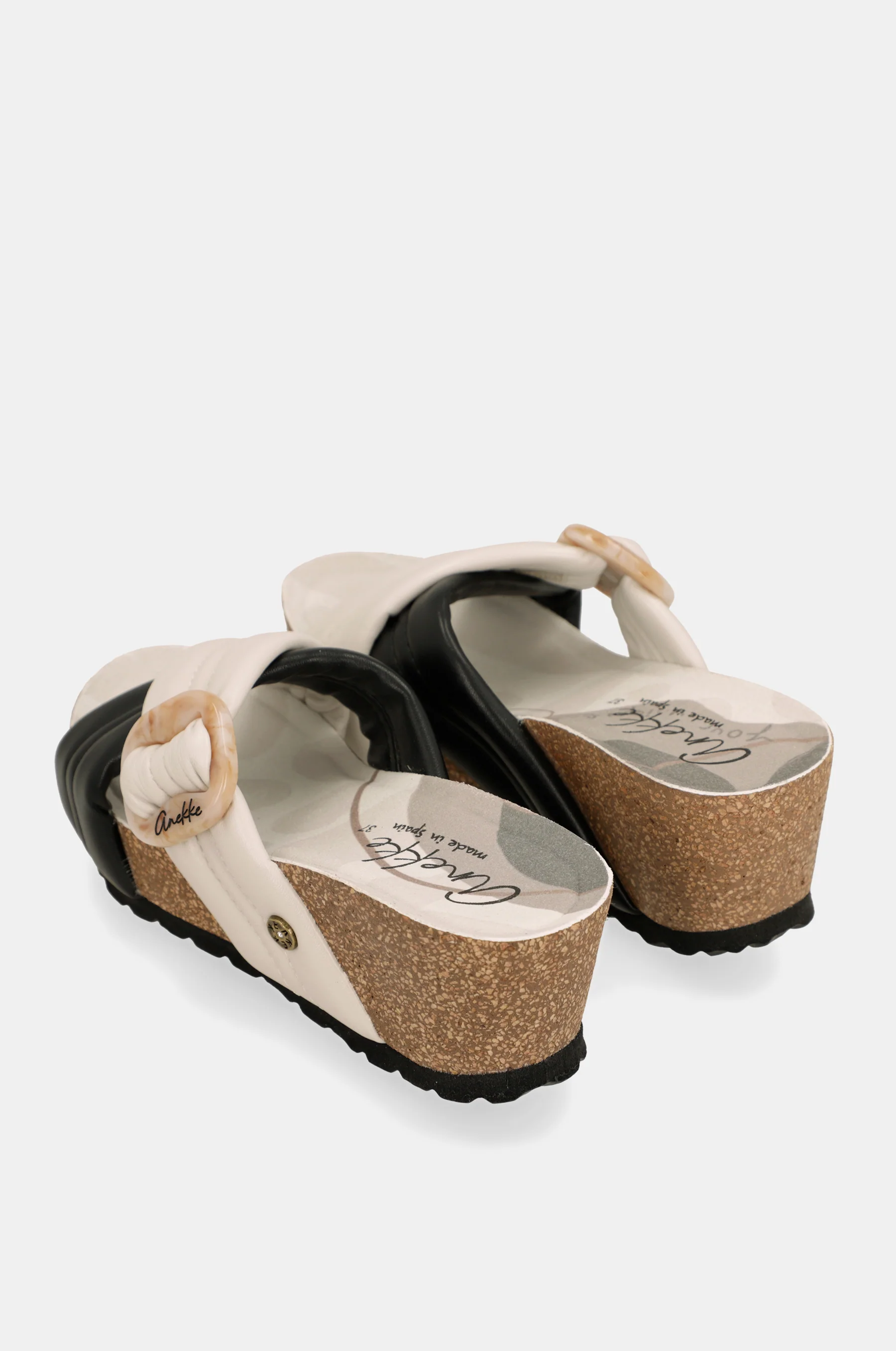 Black and white crossover sandals - Image 4