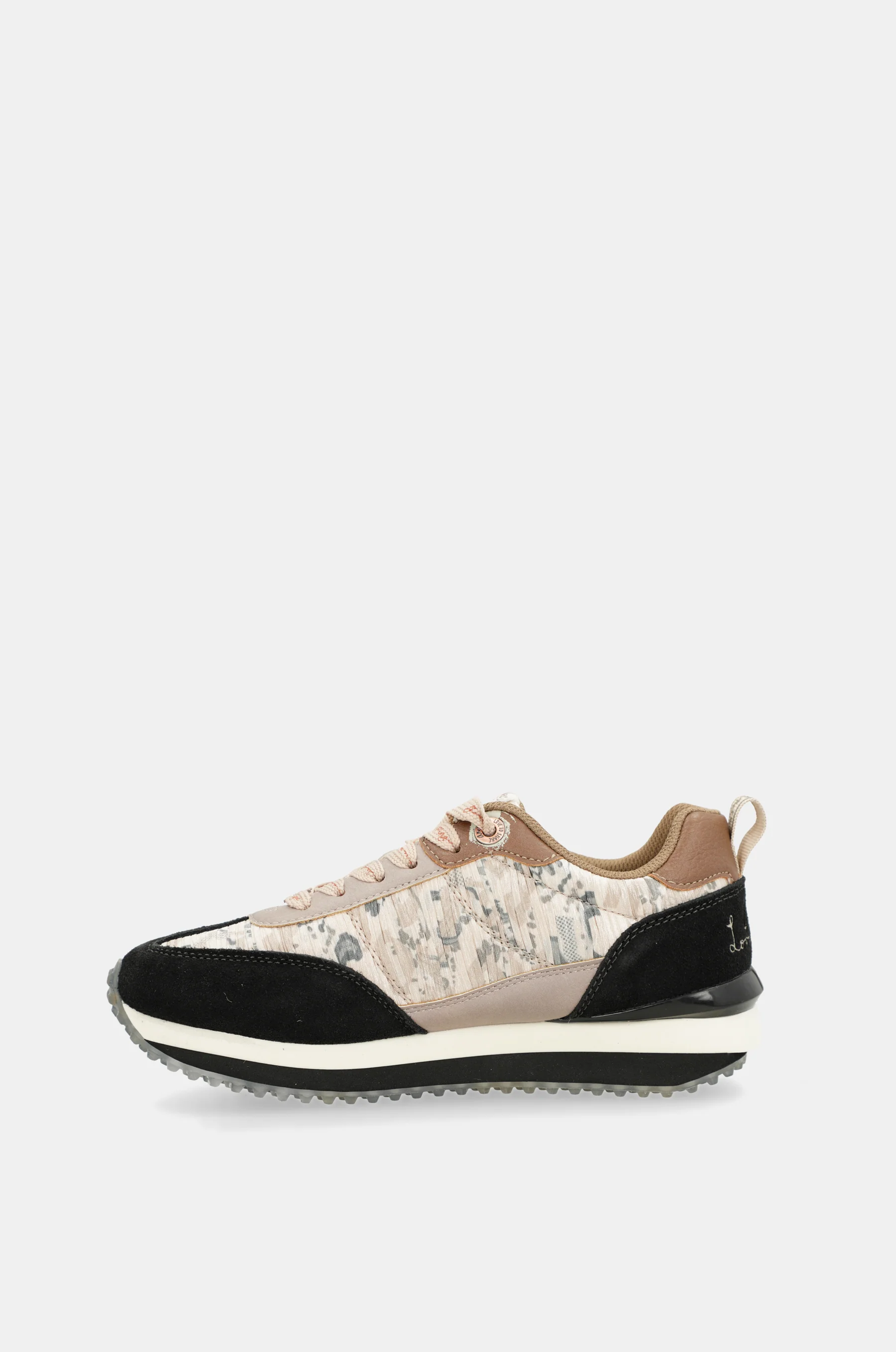 Black & gold sneakers with multicoloured sole - Image 3