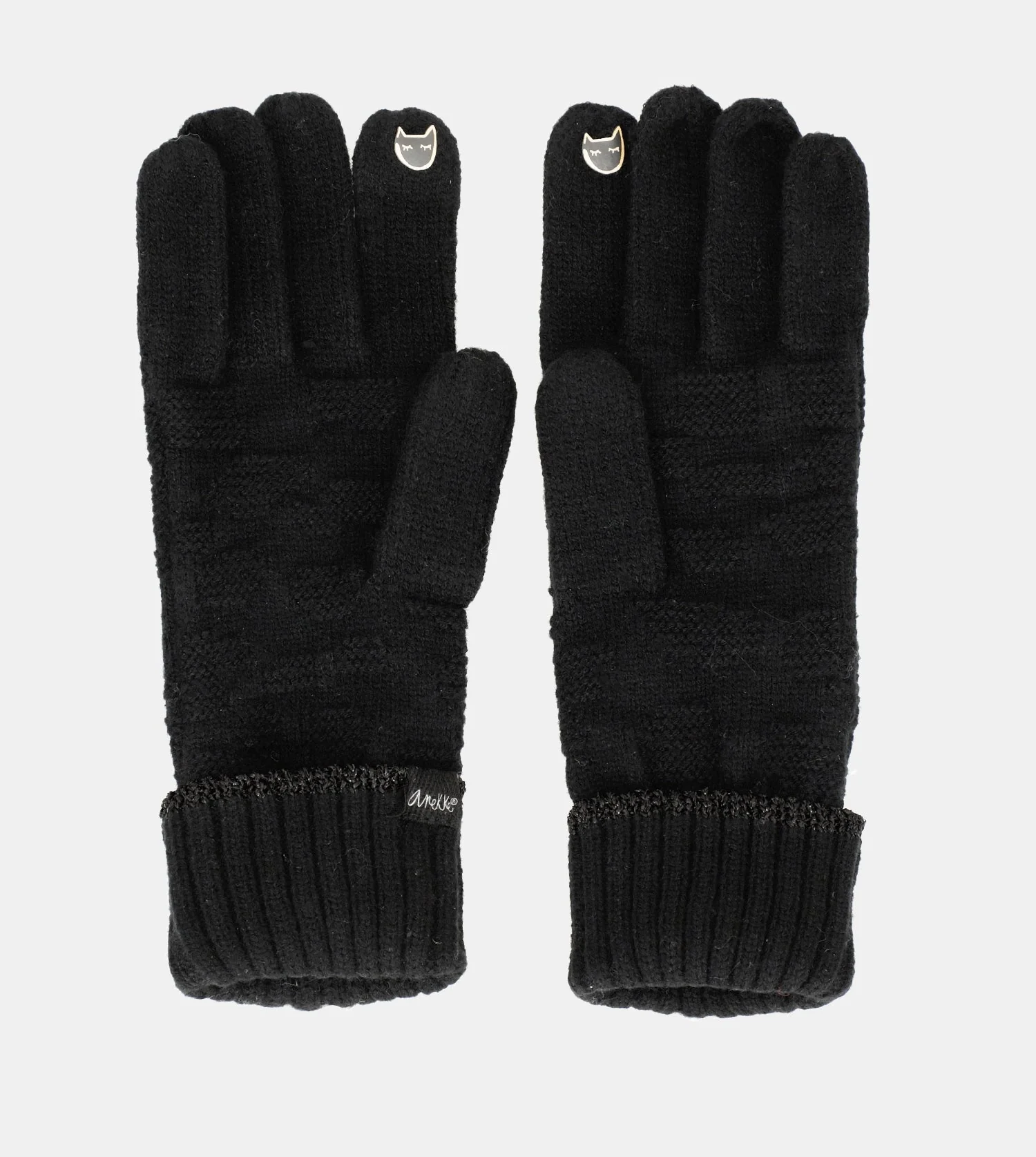 Black knit gloves - Image 2