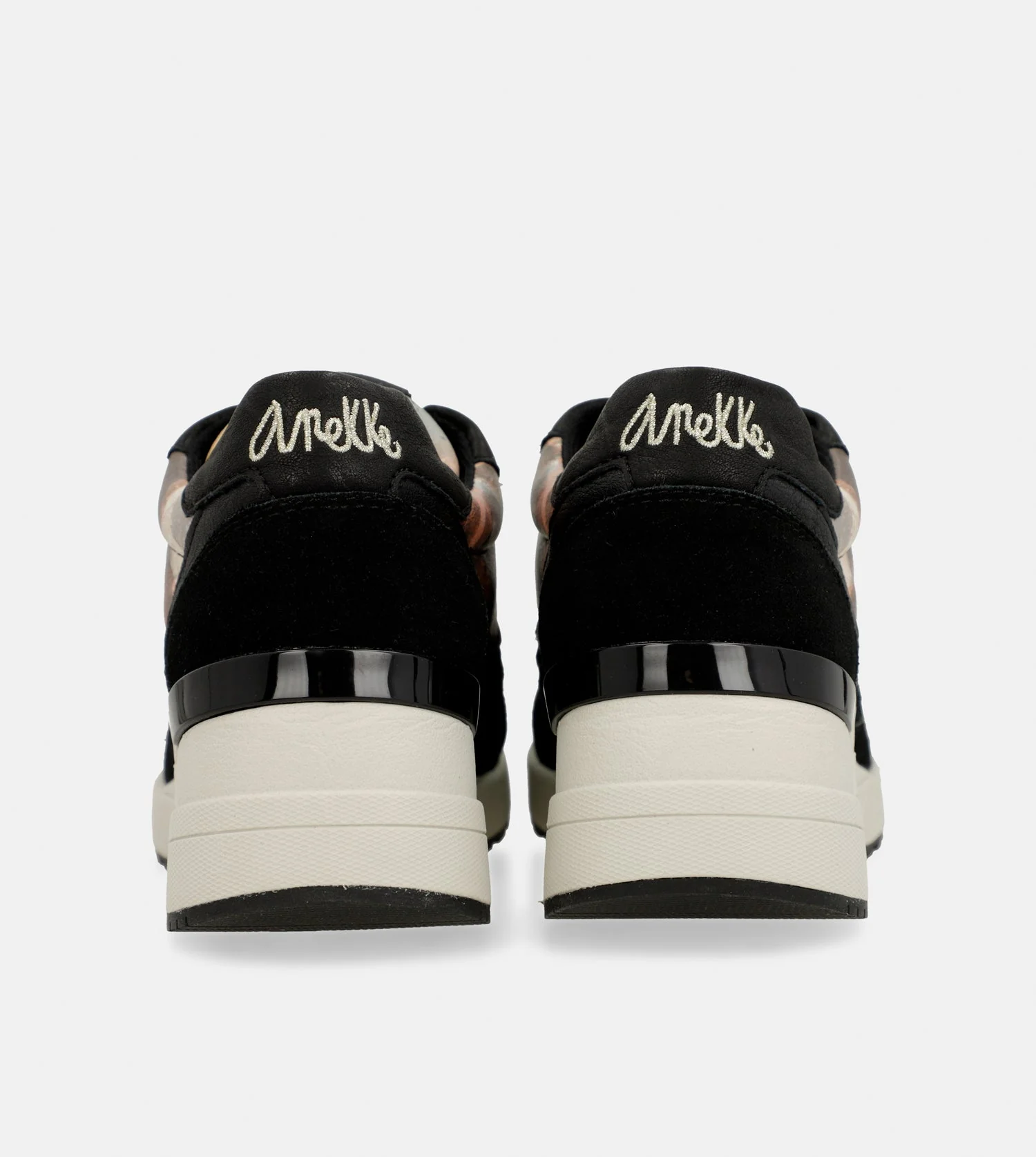 Black Padded Sports Sneakers with Wedge - Image 5
