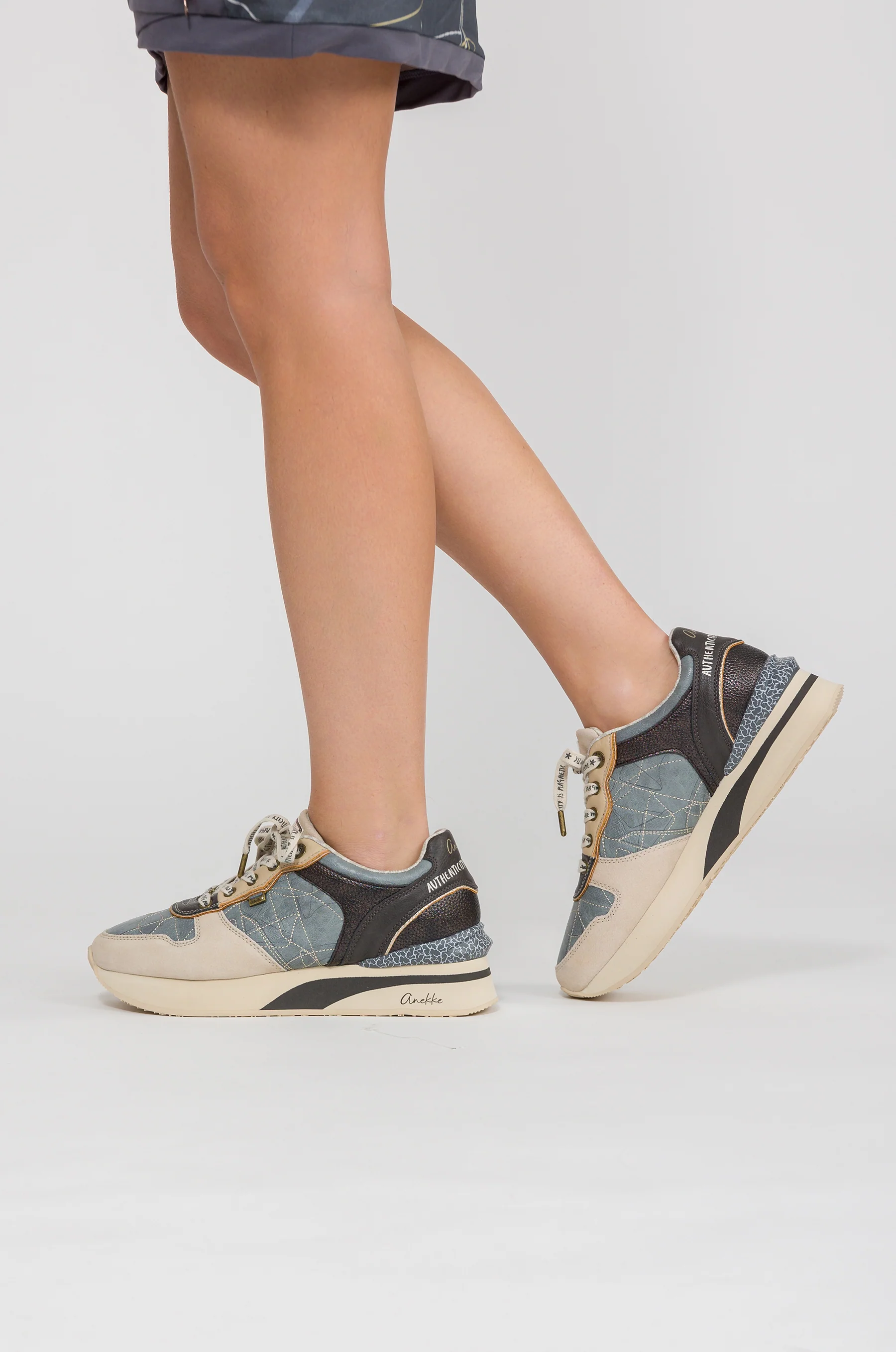 Blue and beige sneakers - Image 2