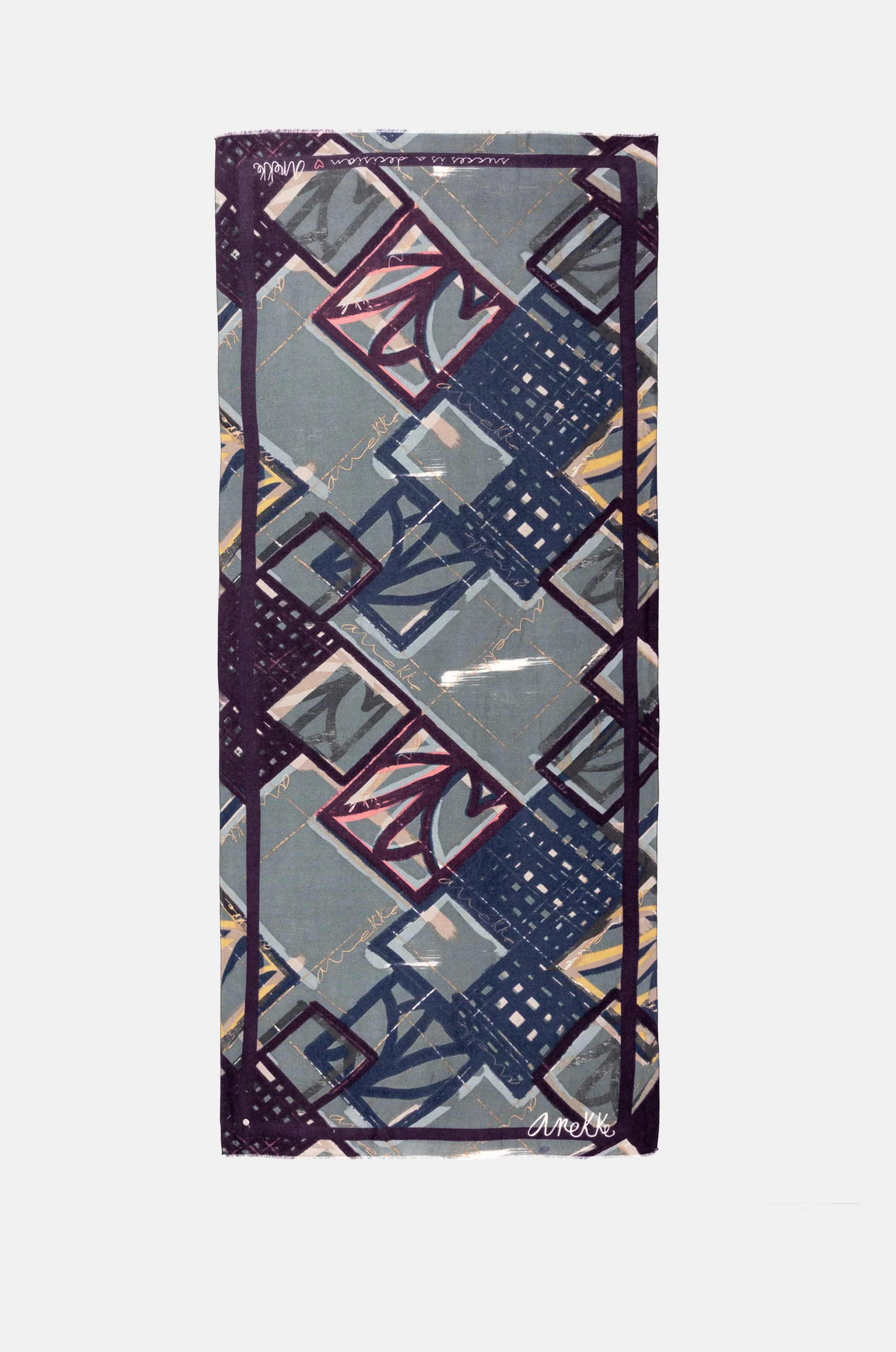 Blue printed pashmina - Image 2