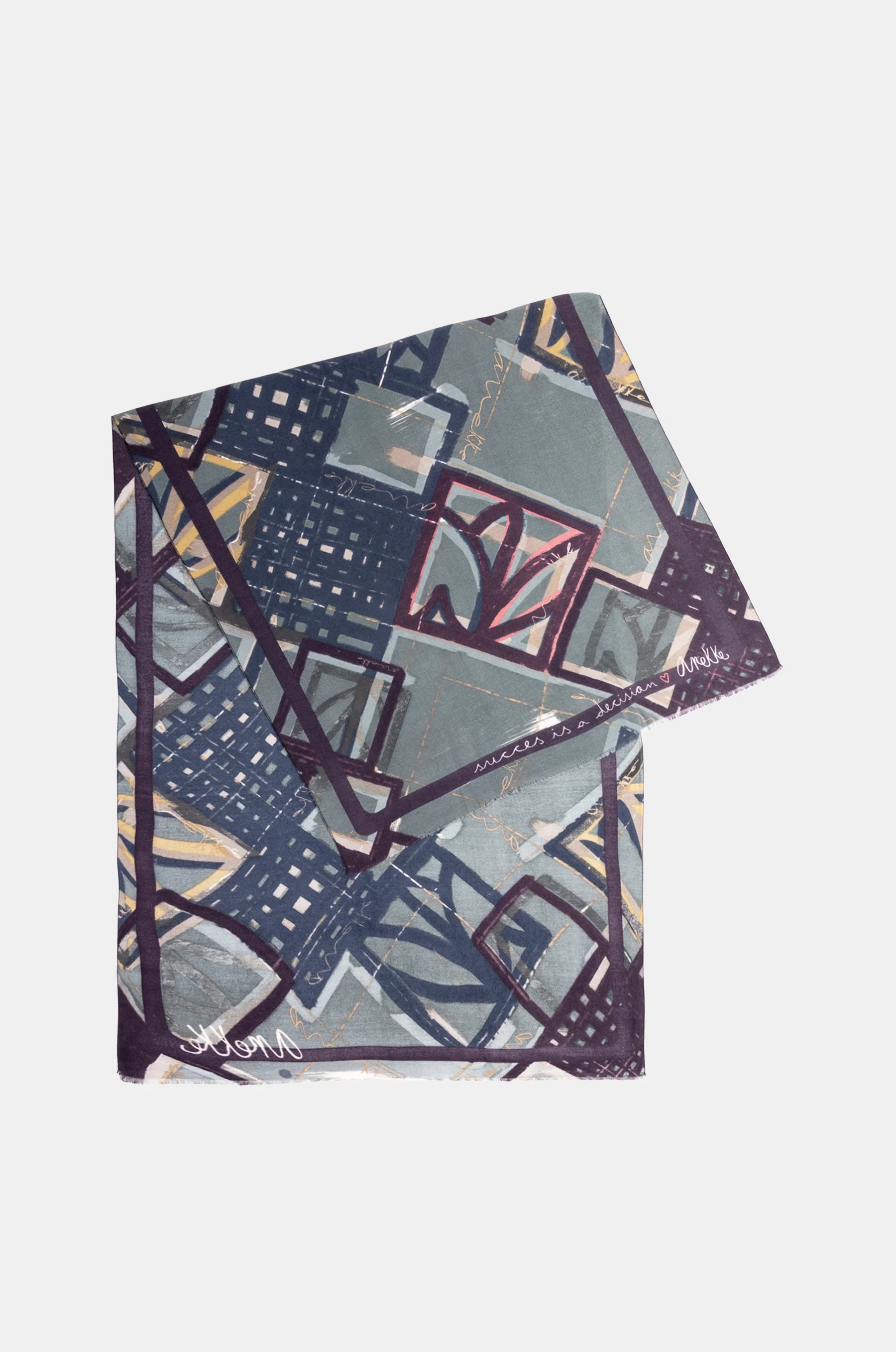 Blue printed pashmina - Image 4