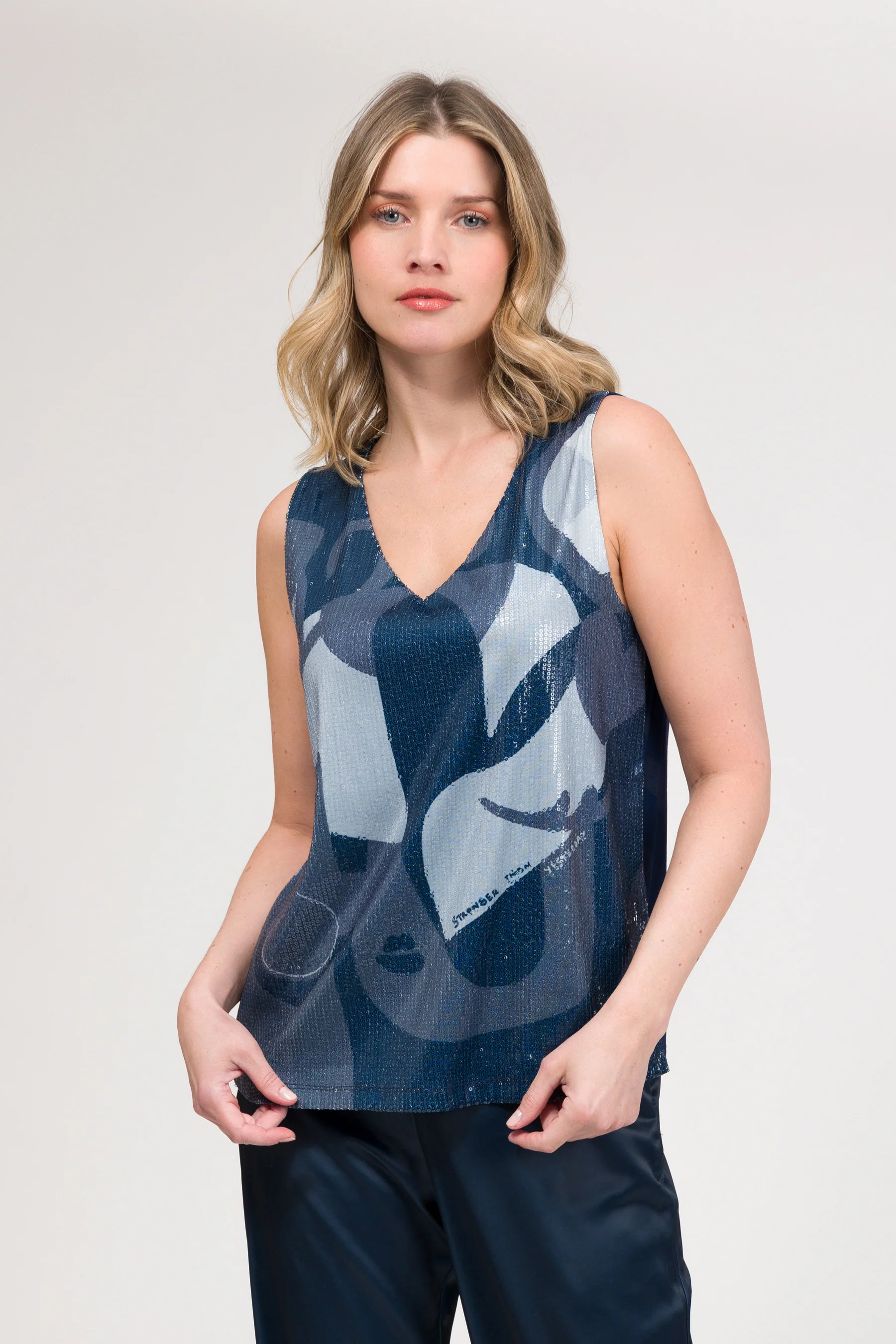 Blue sequin T-shirt - Image 2