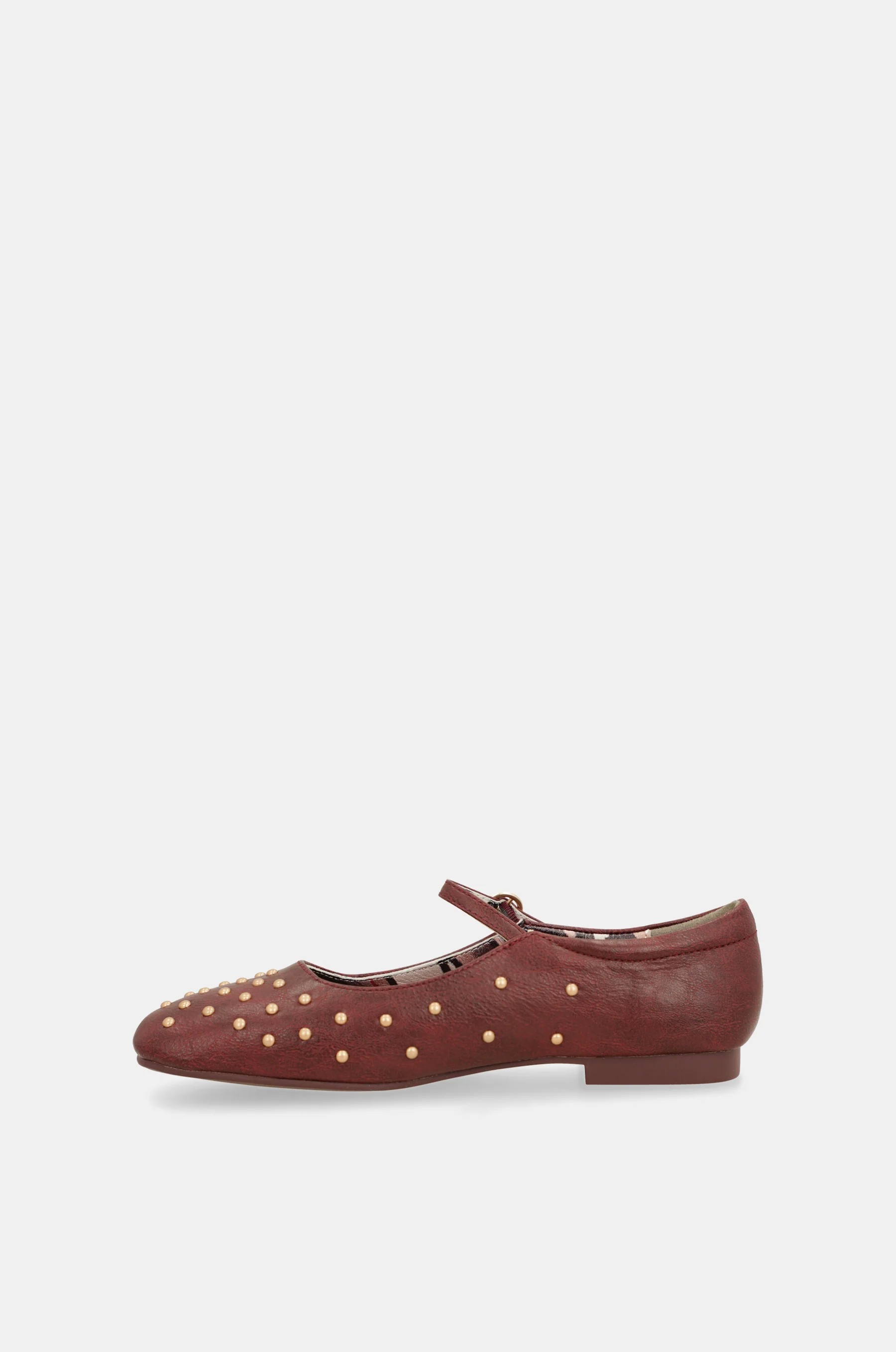 Burgundy studded ballerinas - Image 8