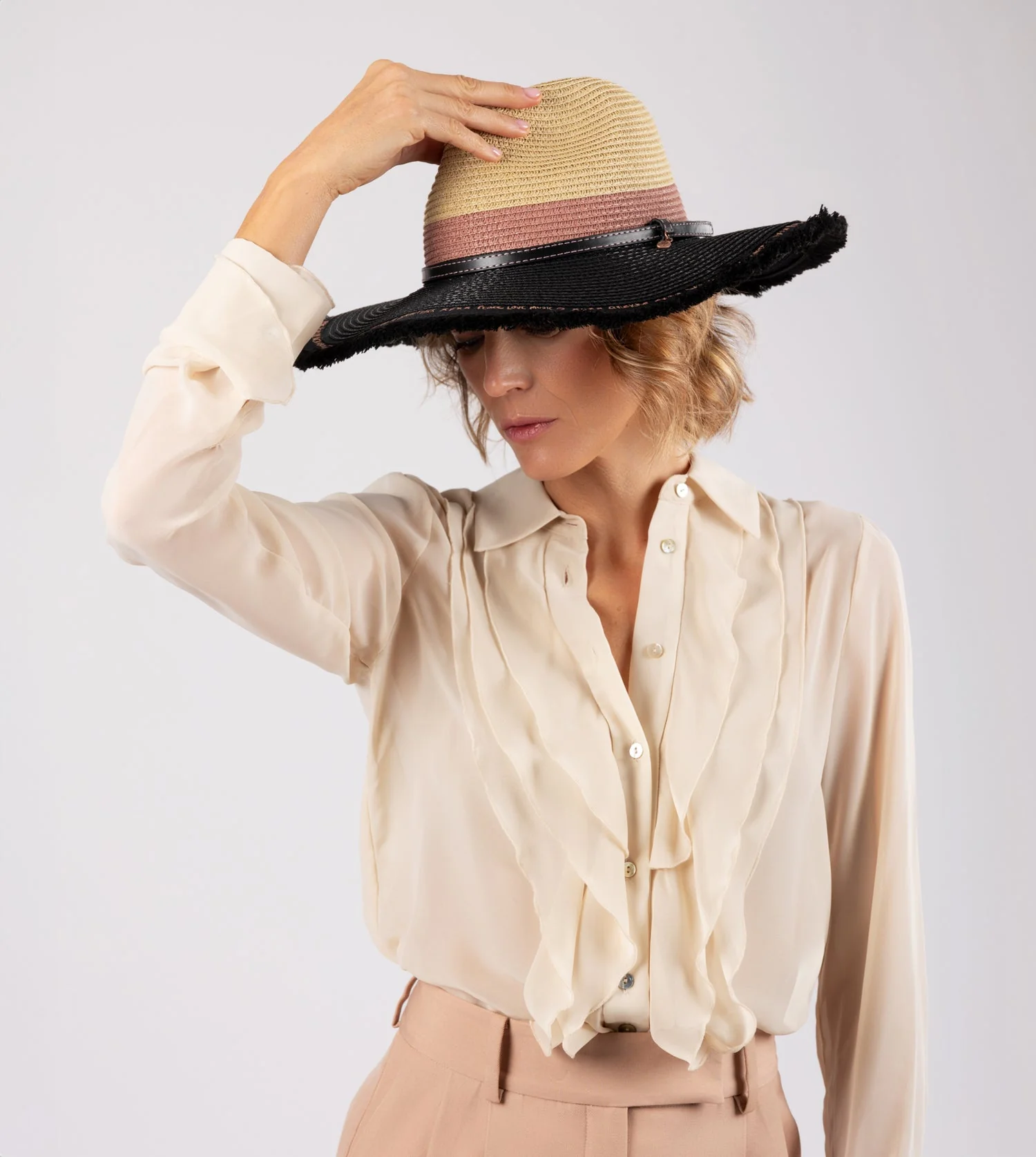 Contrast raffia hat - Image 2