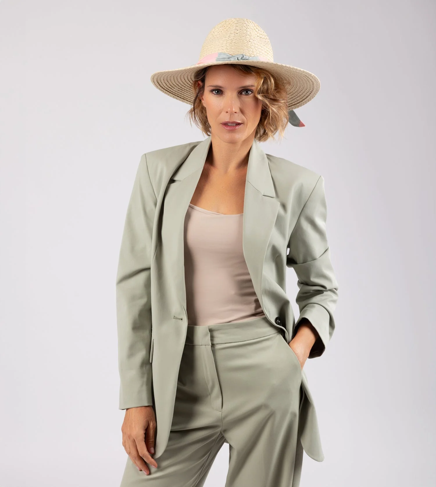 Ecru raffia hat - Image 2