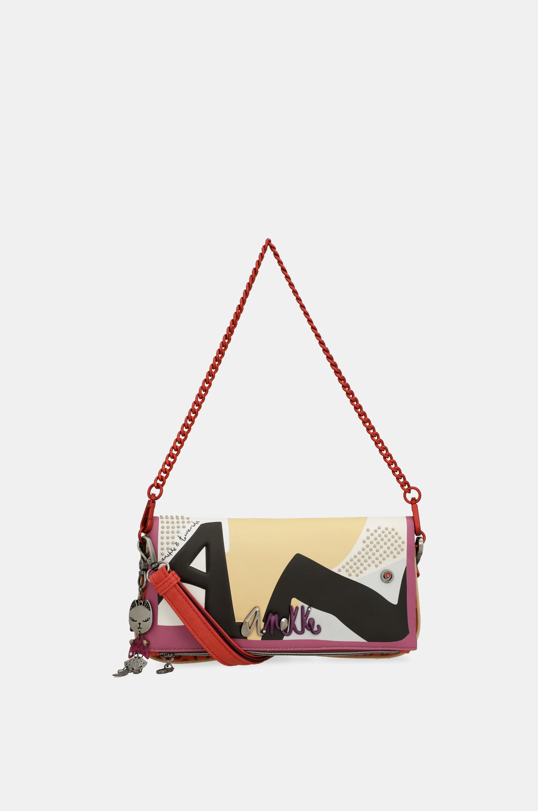 Fashion crossbody bag with metal handle - Image 11