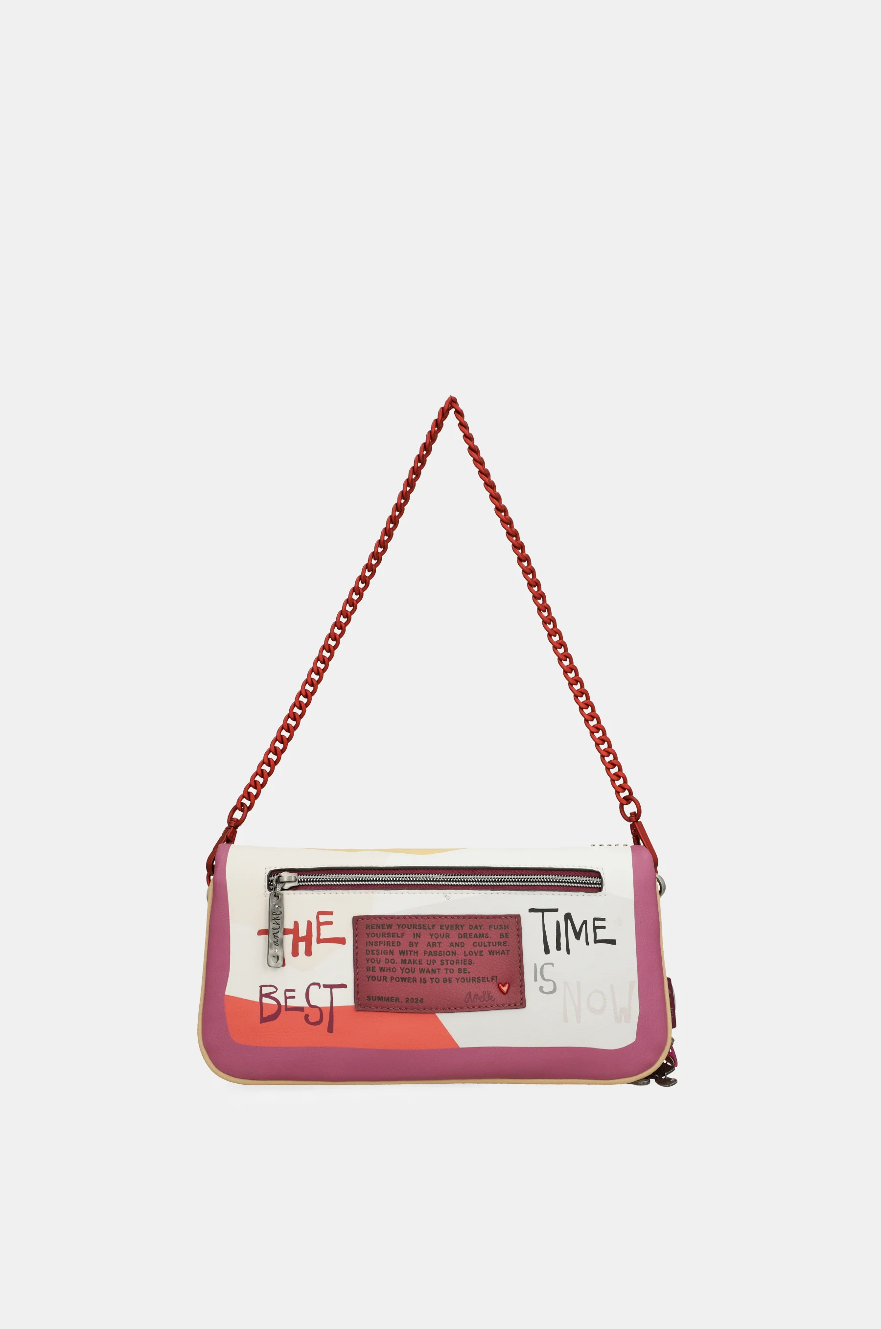 Fashion crossbody bag with metal handle - Image 3