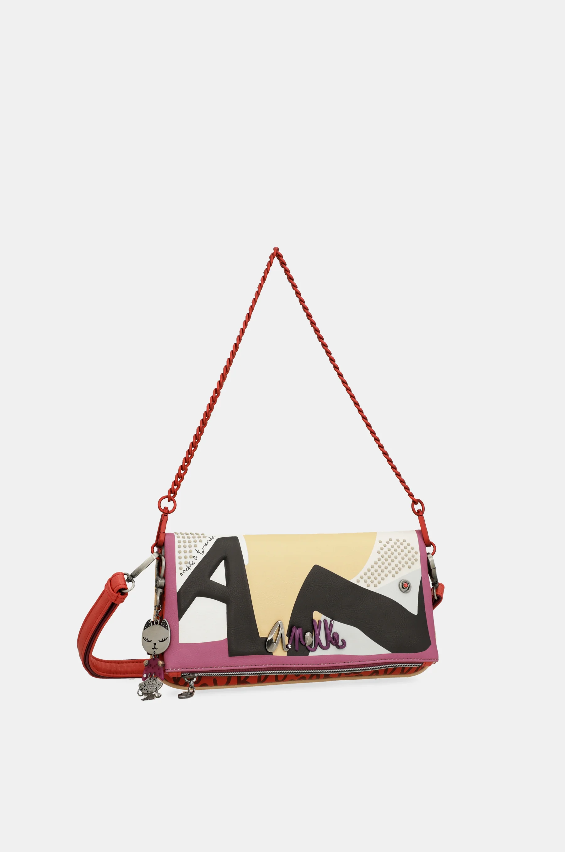 Fashion crossbody bag with metal handle - Image 8