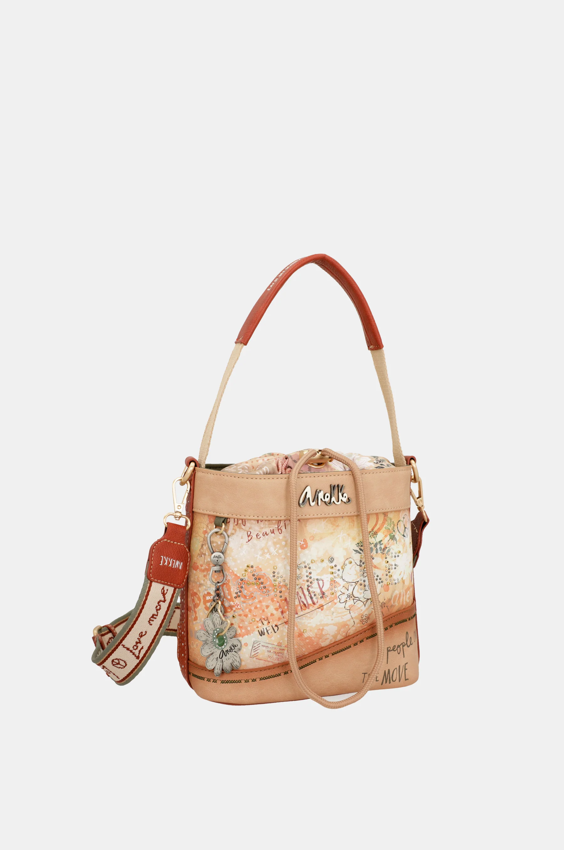 Flowers crossbody bag with rope closure - Image 8