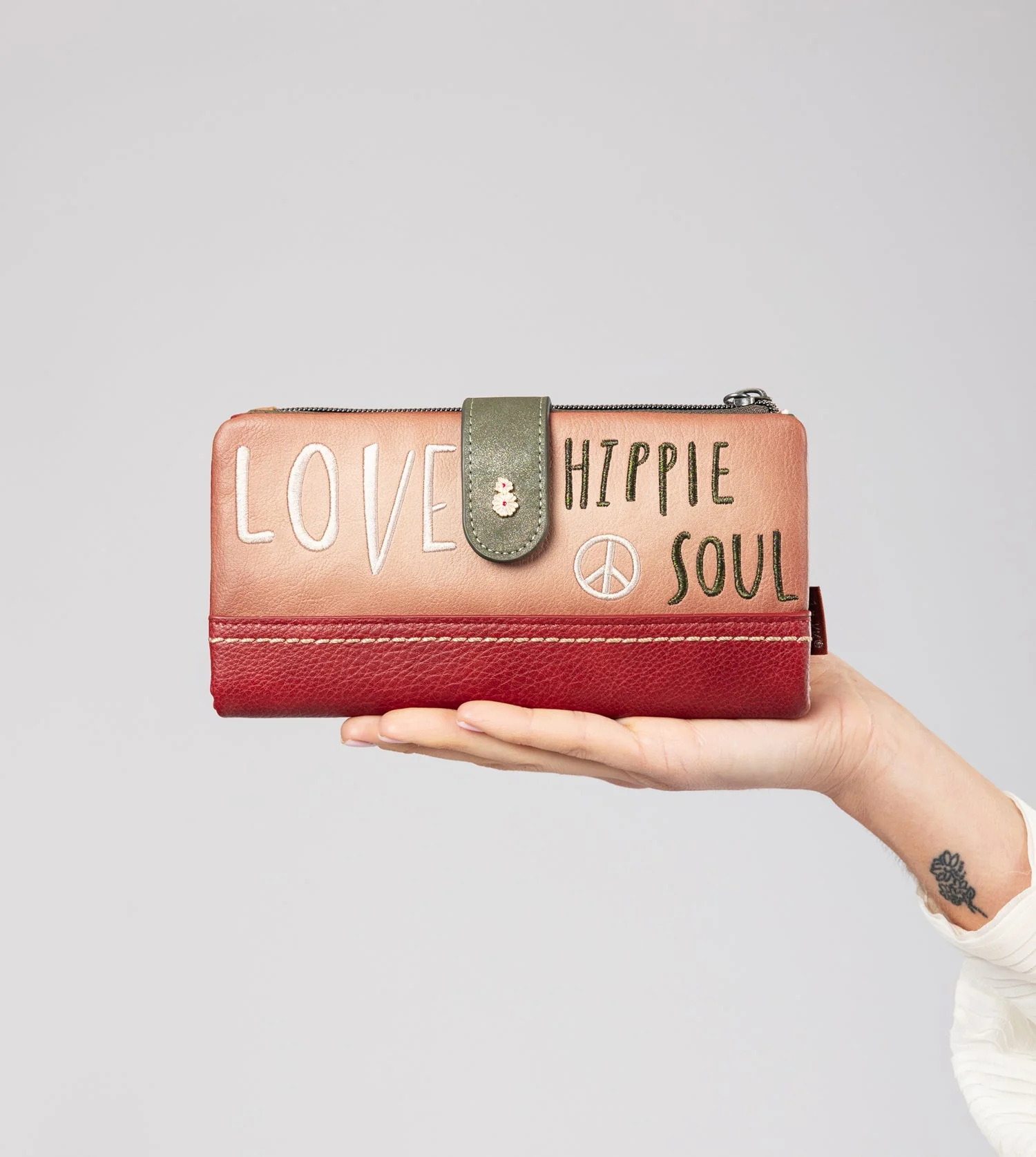 Flowers flexible large RFID wallet - Image 9