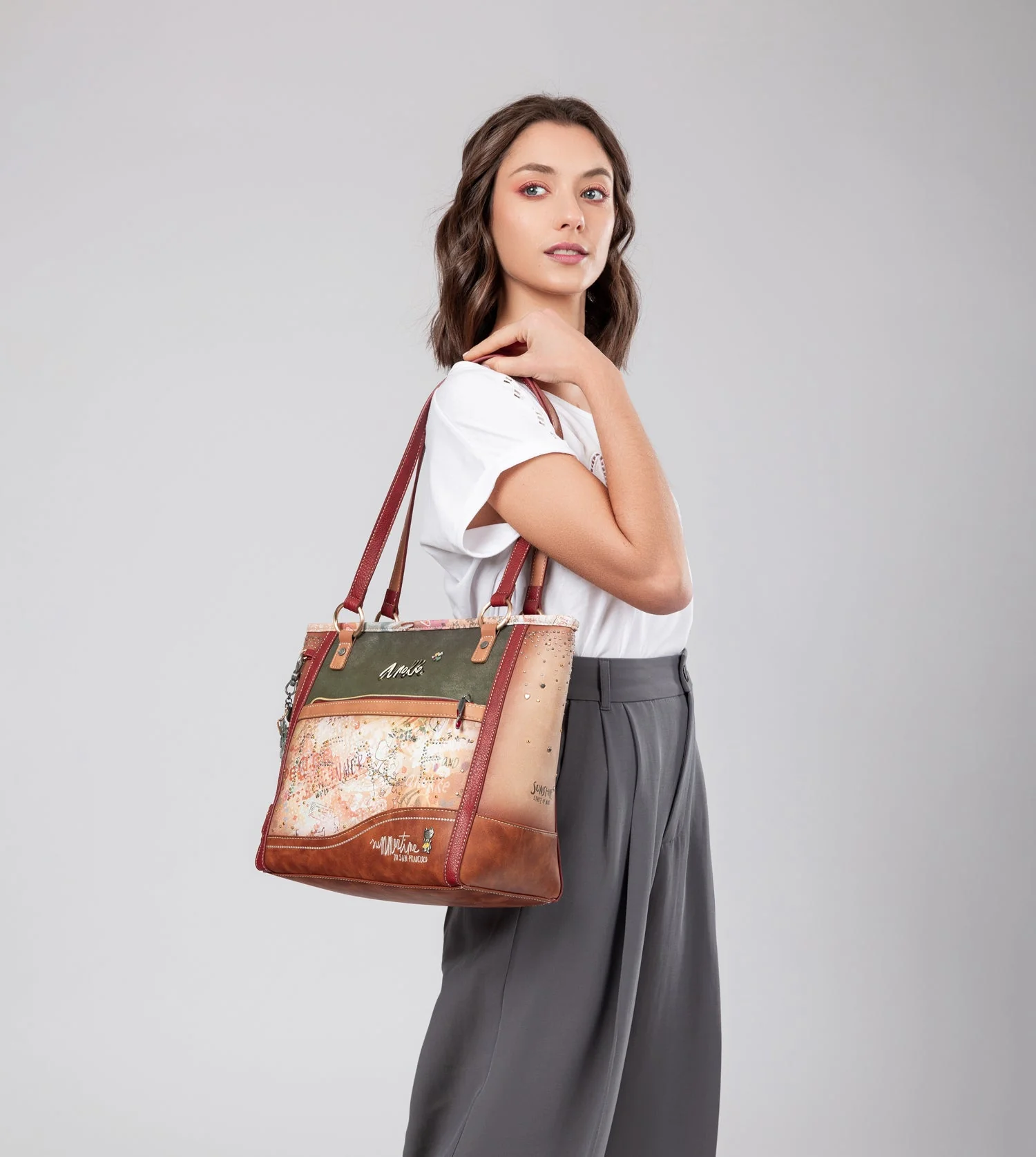 Flowers large shoulder bag - Image 2