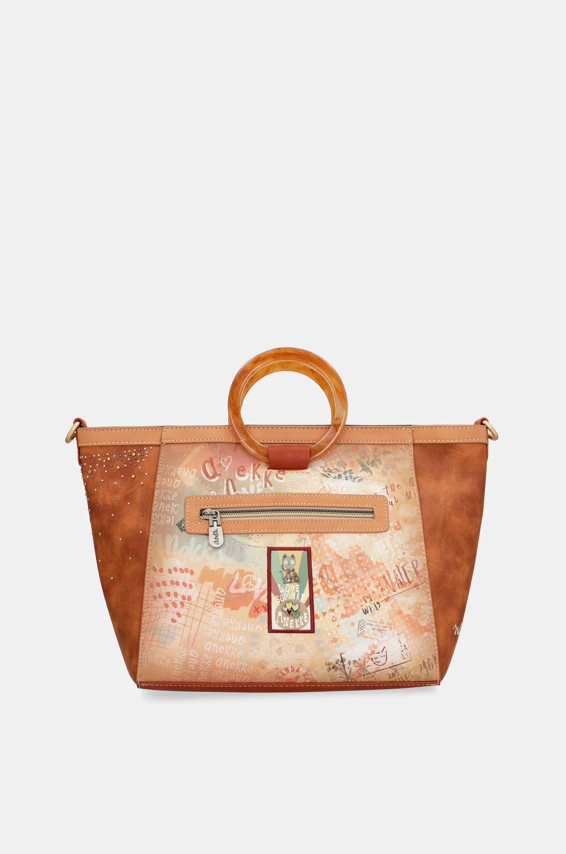Flowers round handles crossbody bag - Image 3