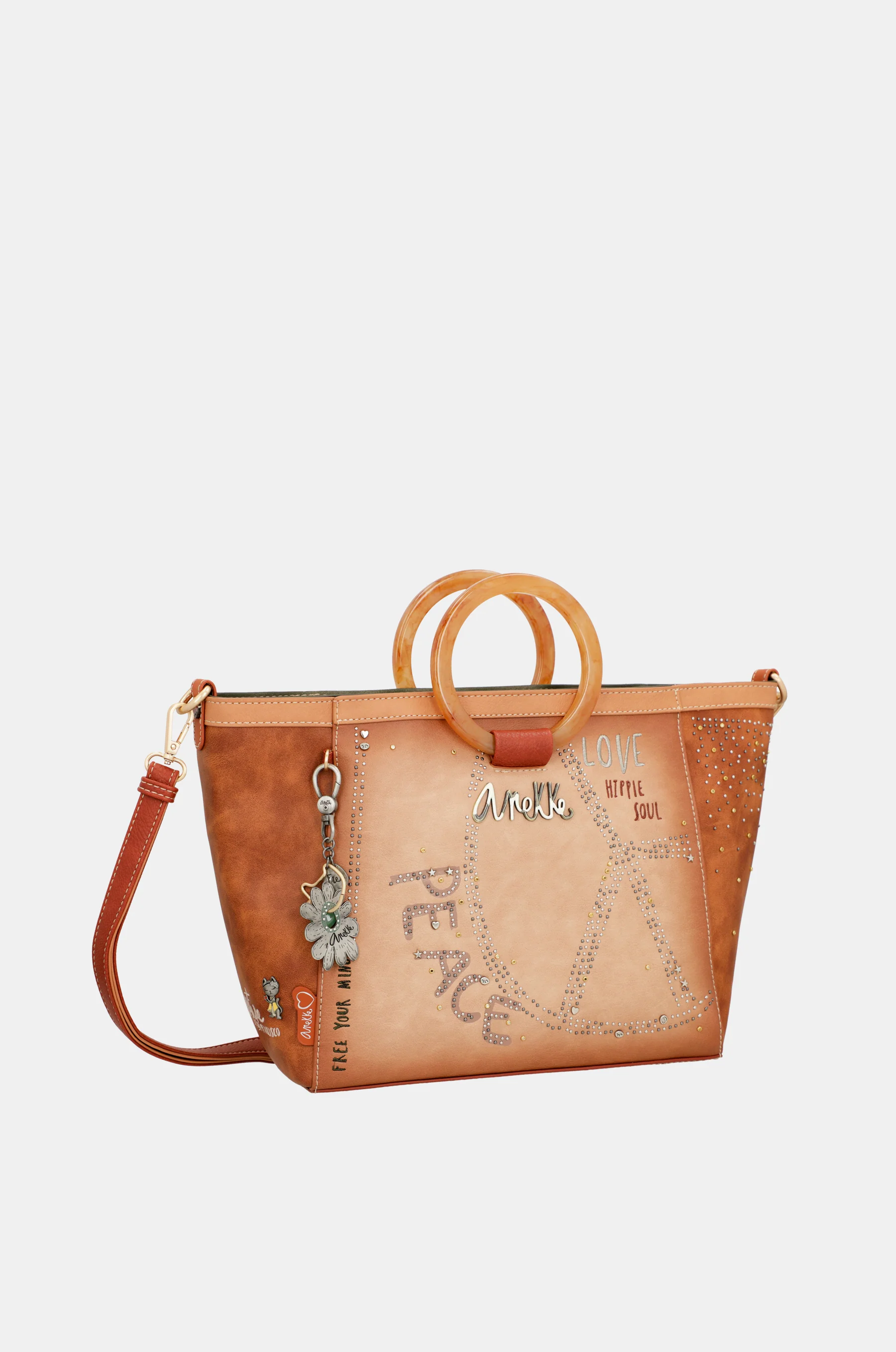 Flowers round handles crossbody bag - Image 7