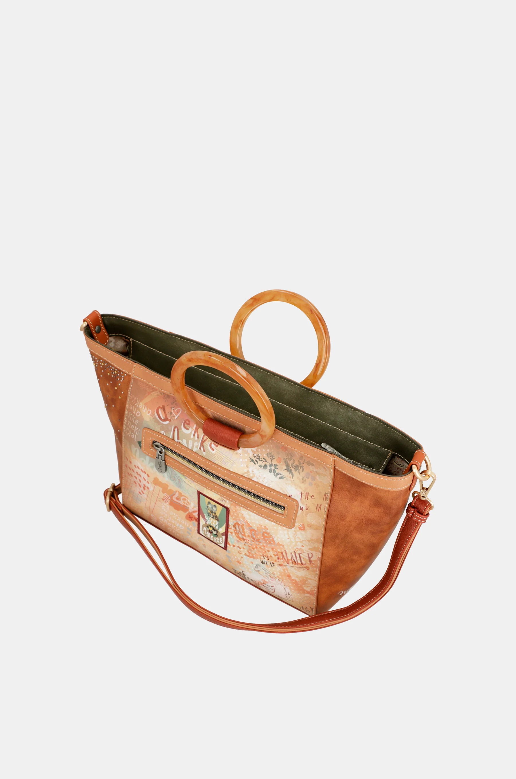 Flowers round handles crossbody bag - Image 9