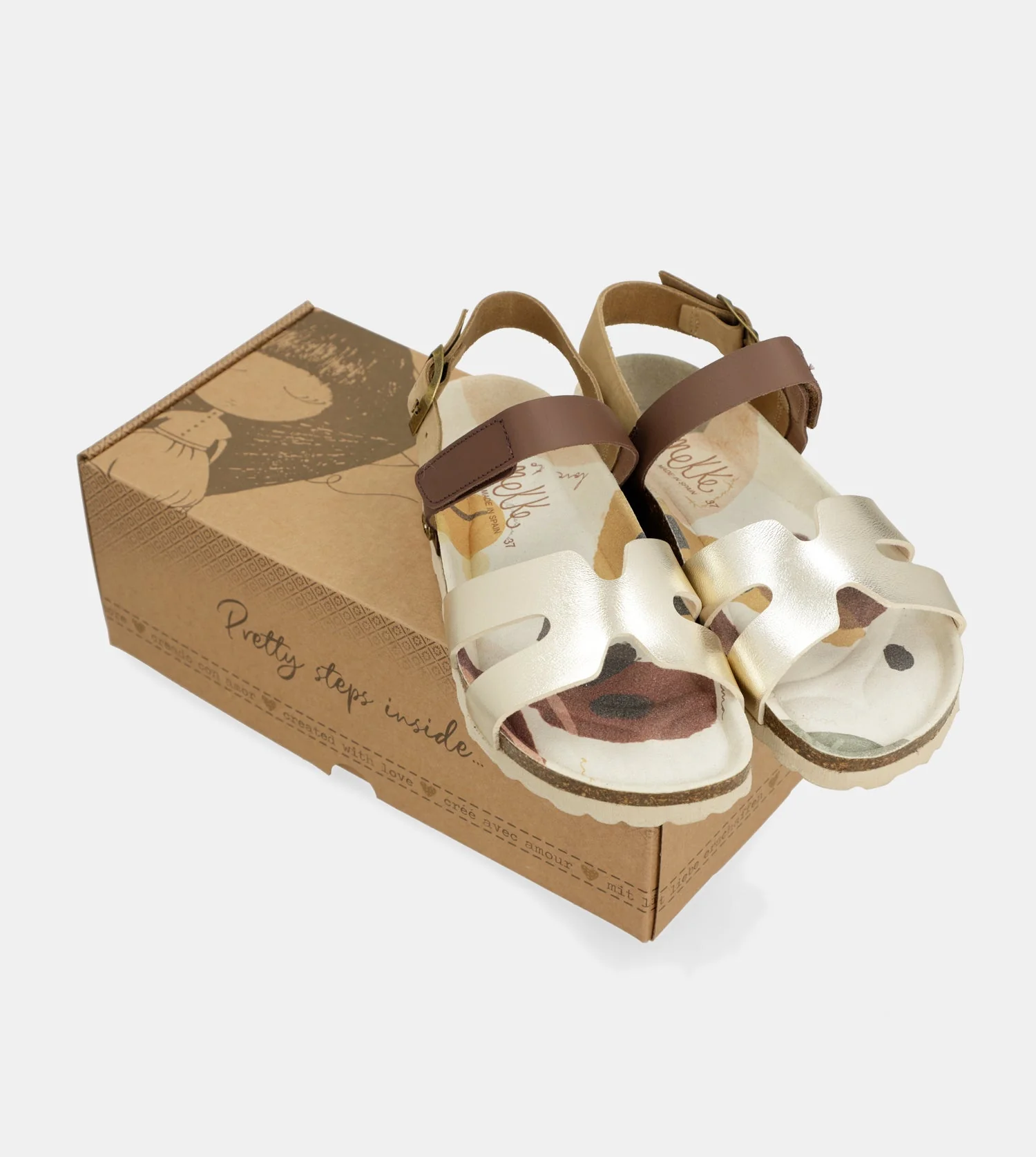 Gold and brown sandals - Image 9