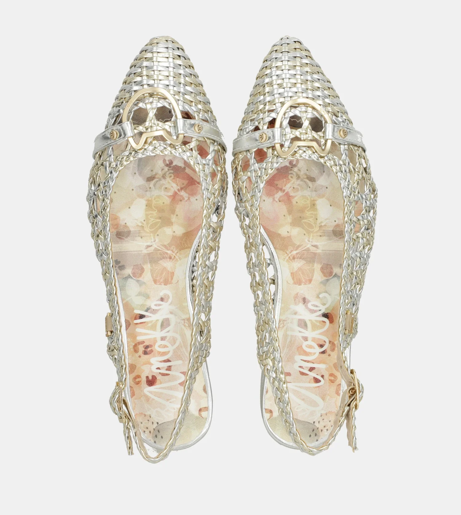 Gold and silver slingback ballet flats - Image 4