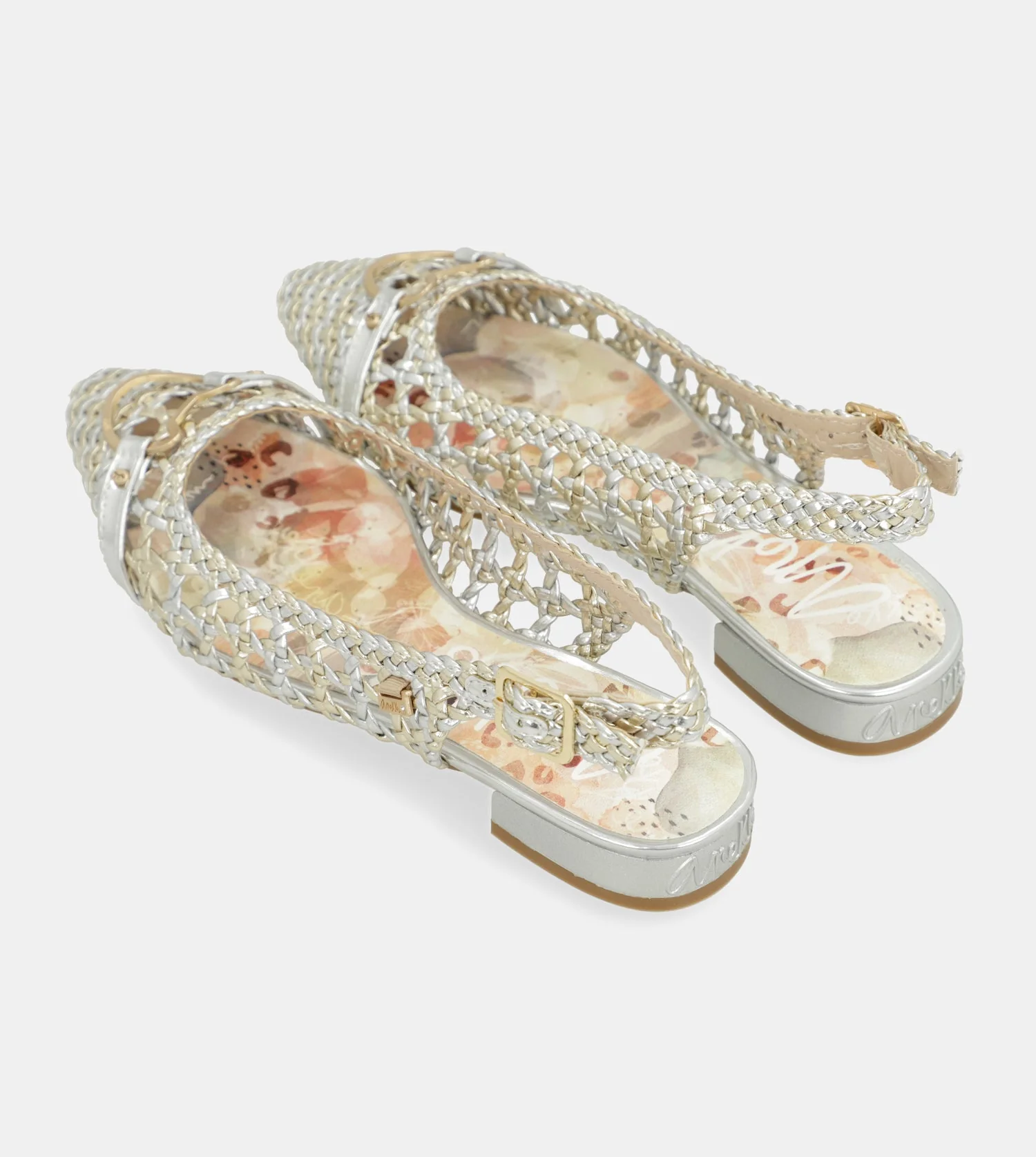 Gold and silver slingback ballet flats - Image 6