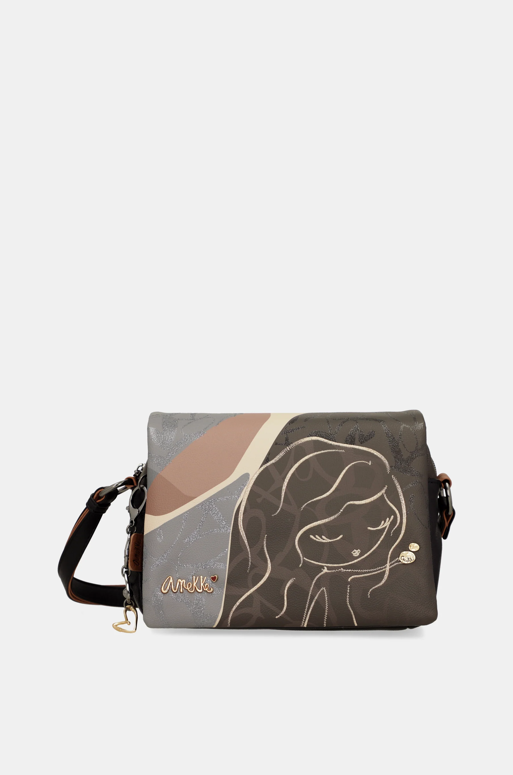 Heartbeat crossbody bag with flap