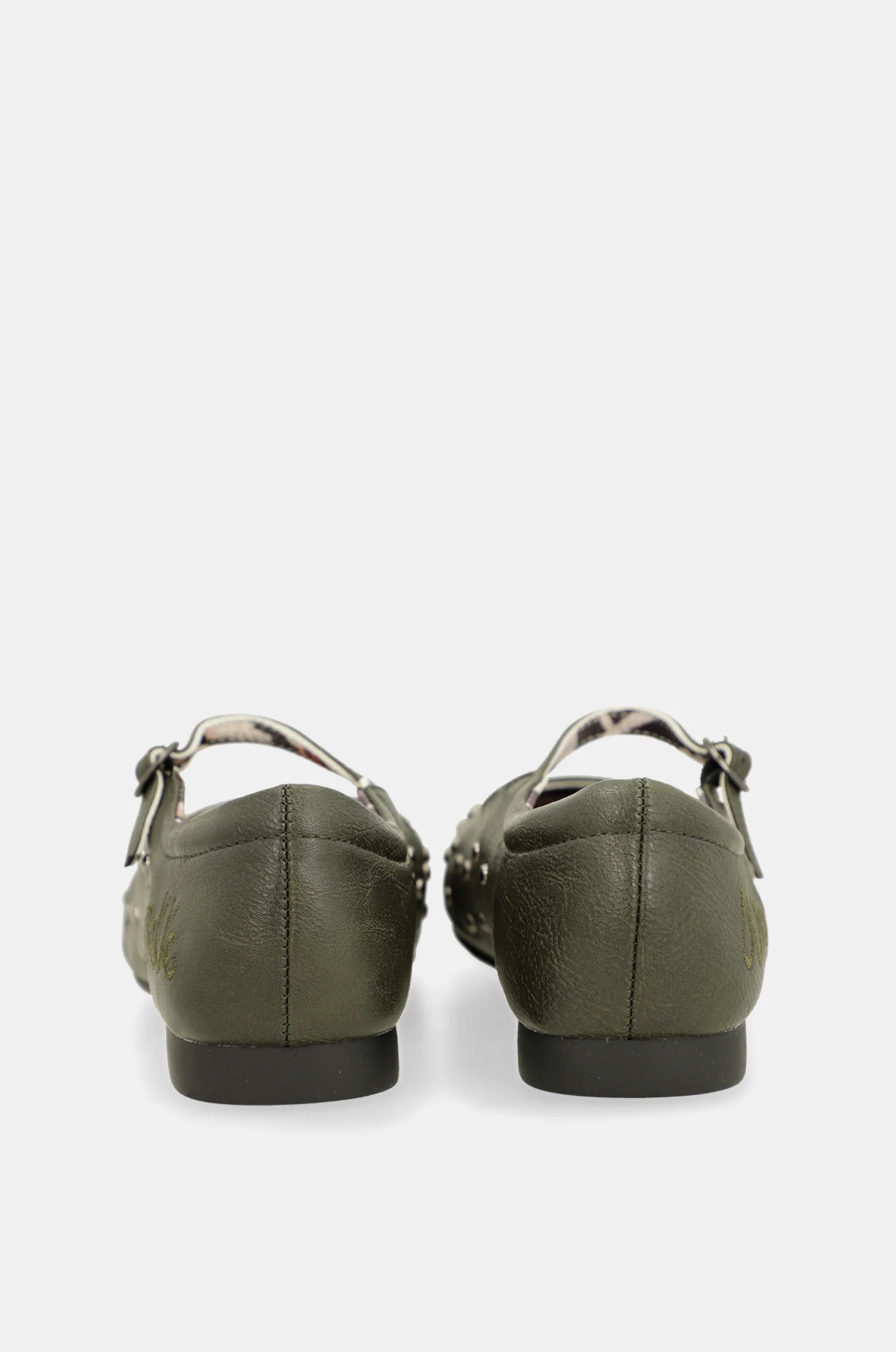 Khaki green studded ballerinas - Image 7