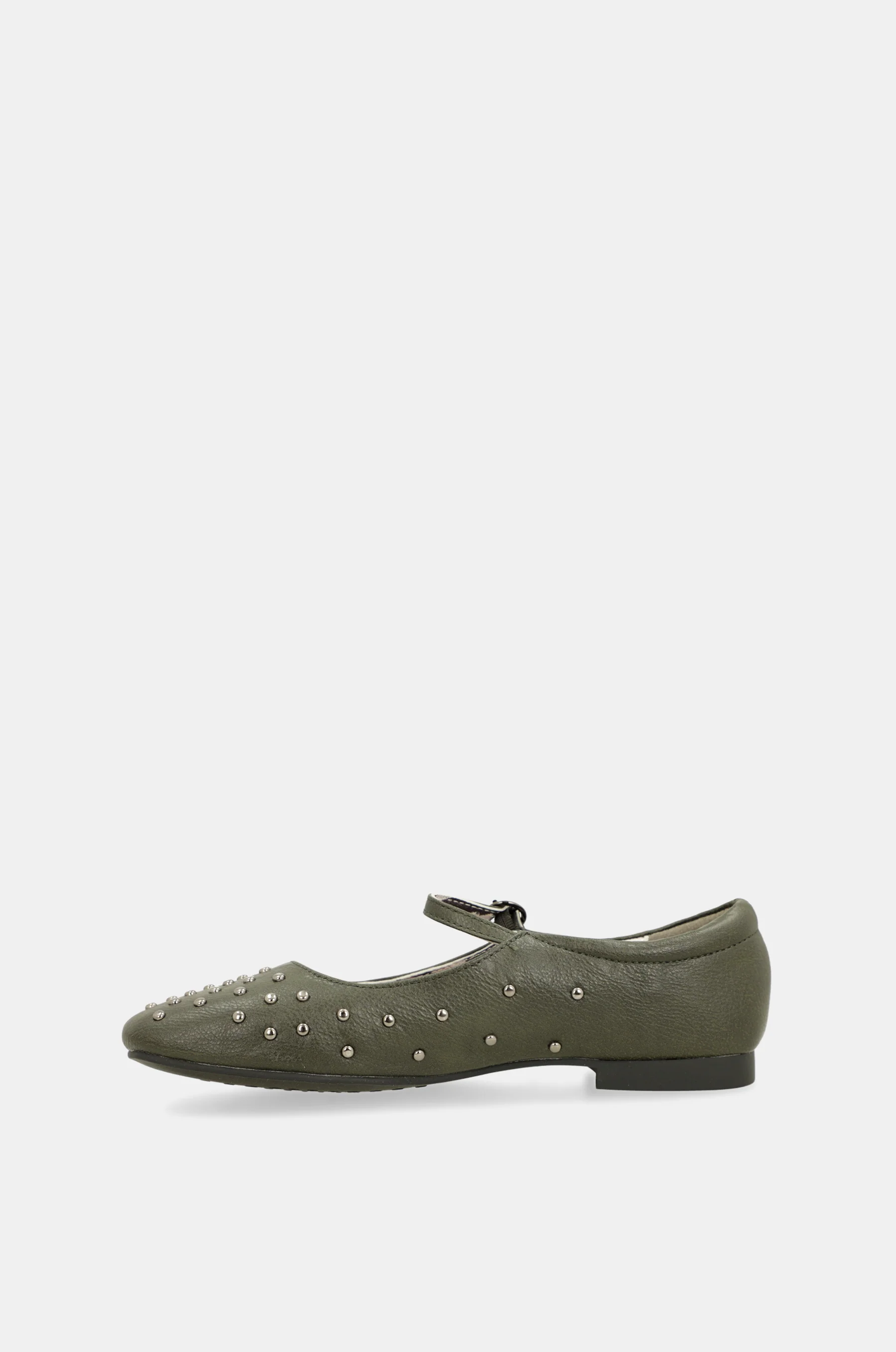 Khaki green studded ballerinas - Image 8