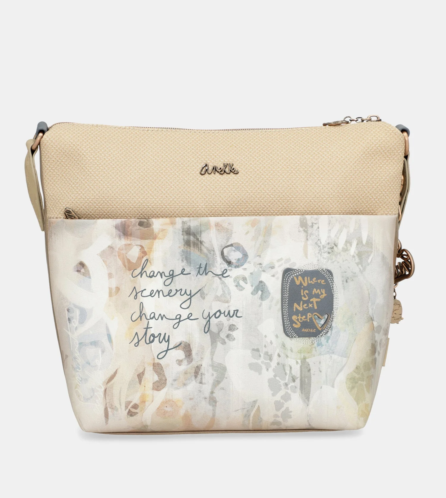 Large crossbody bag with front pocket Memories - Image 4