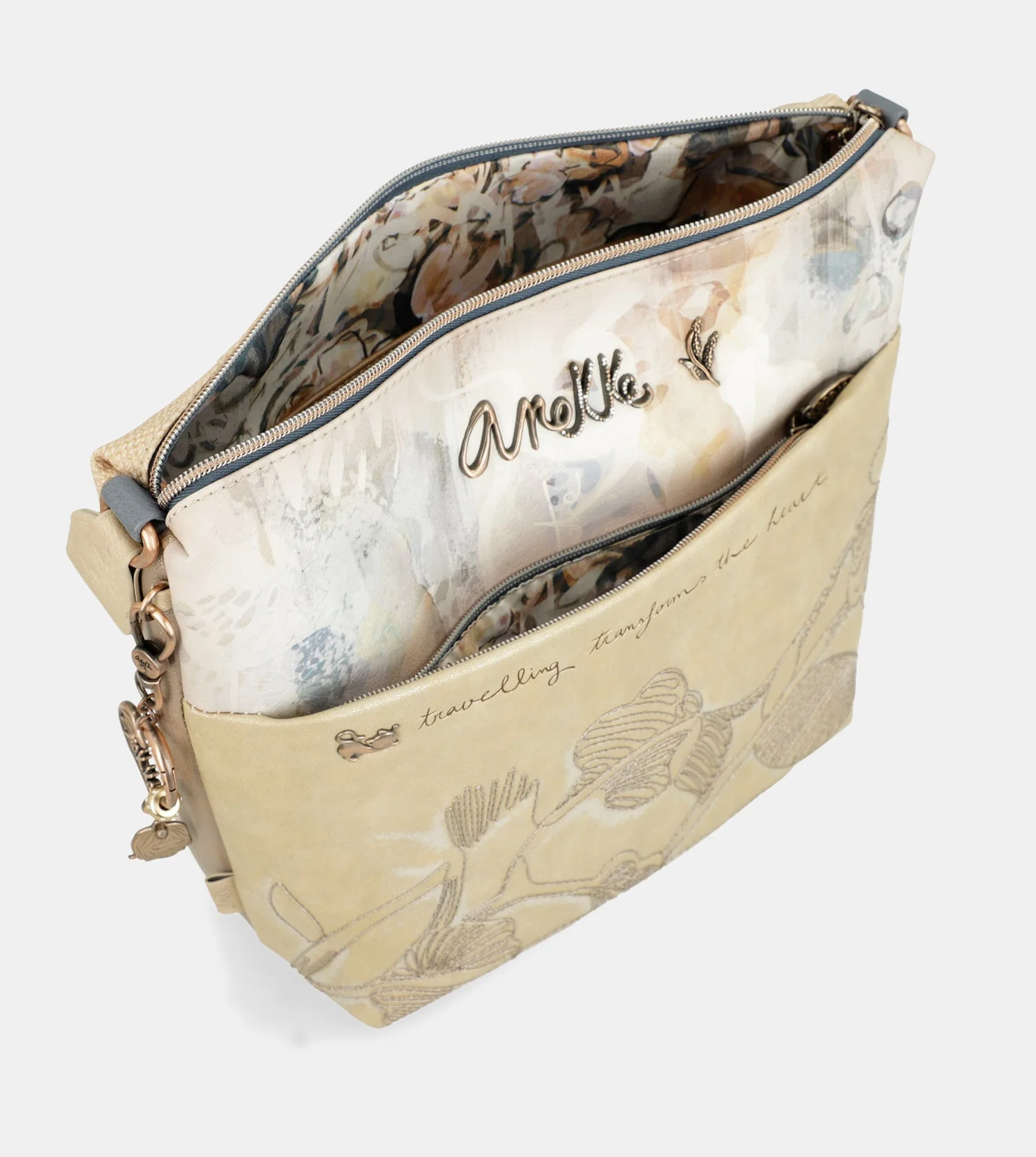 Large crossbody bag with front pocket Memories - Image 6