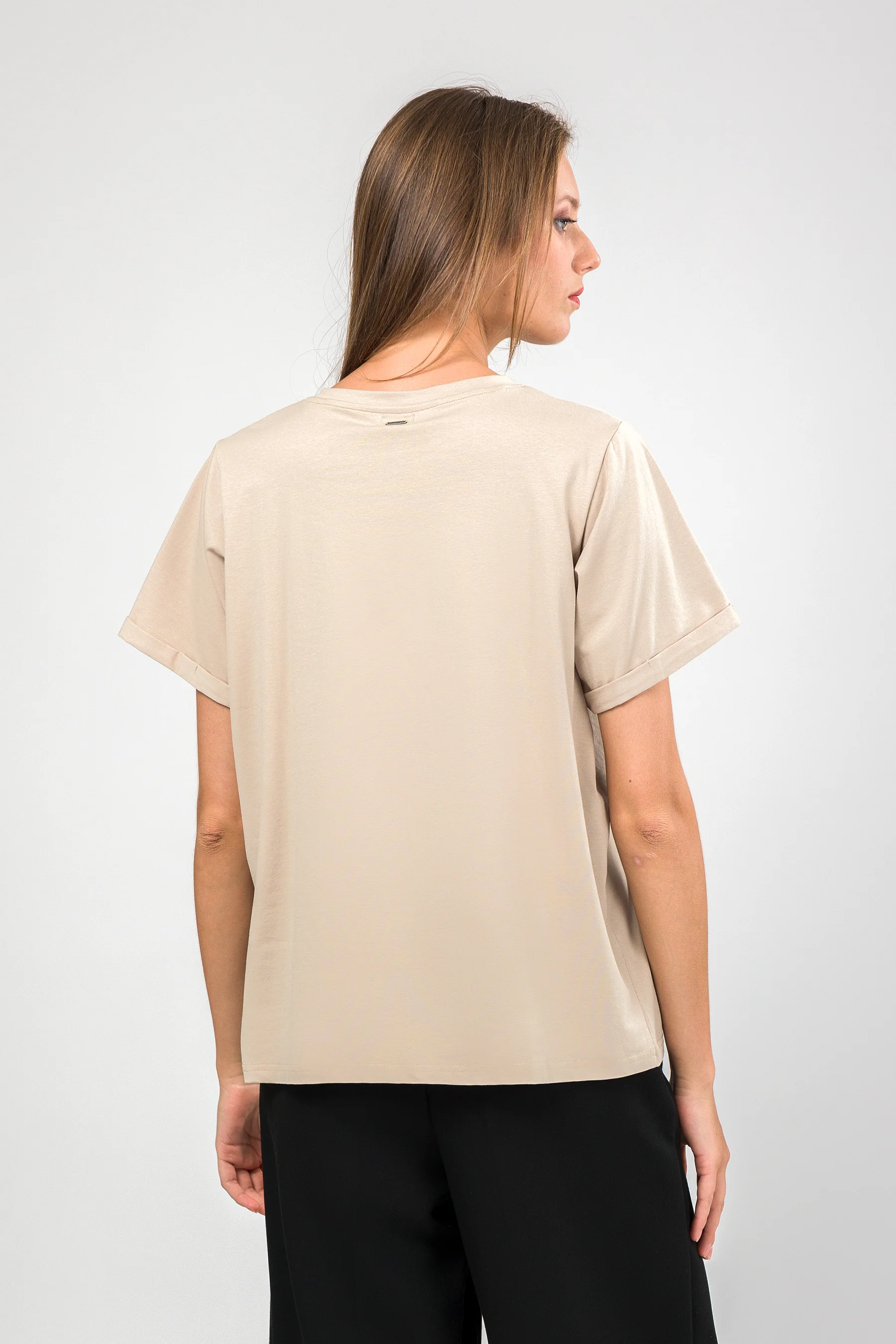 Logo beige short sleeve T-shirt - Image 3