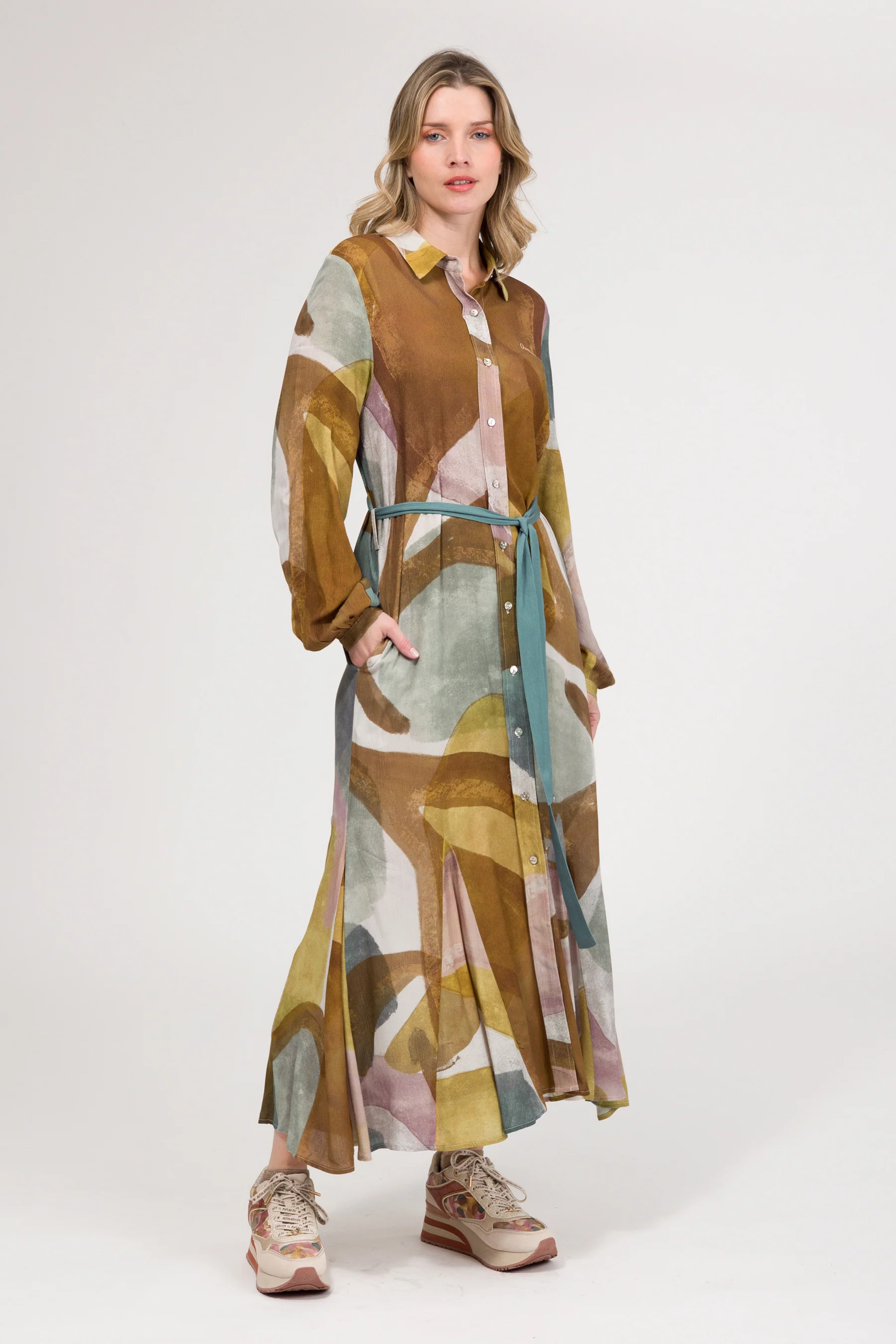 Long-sleeve midi dress - Image 3