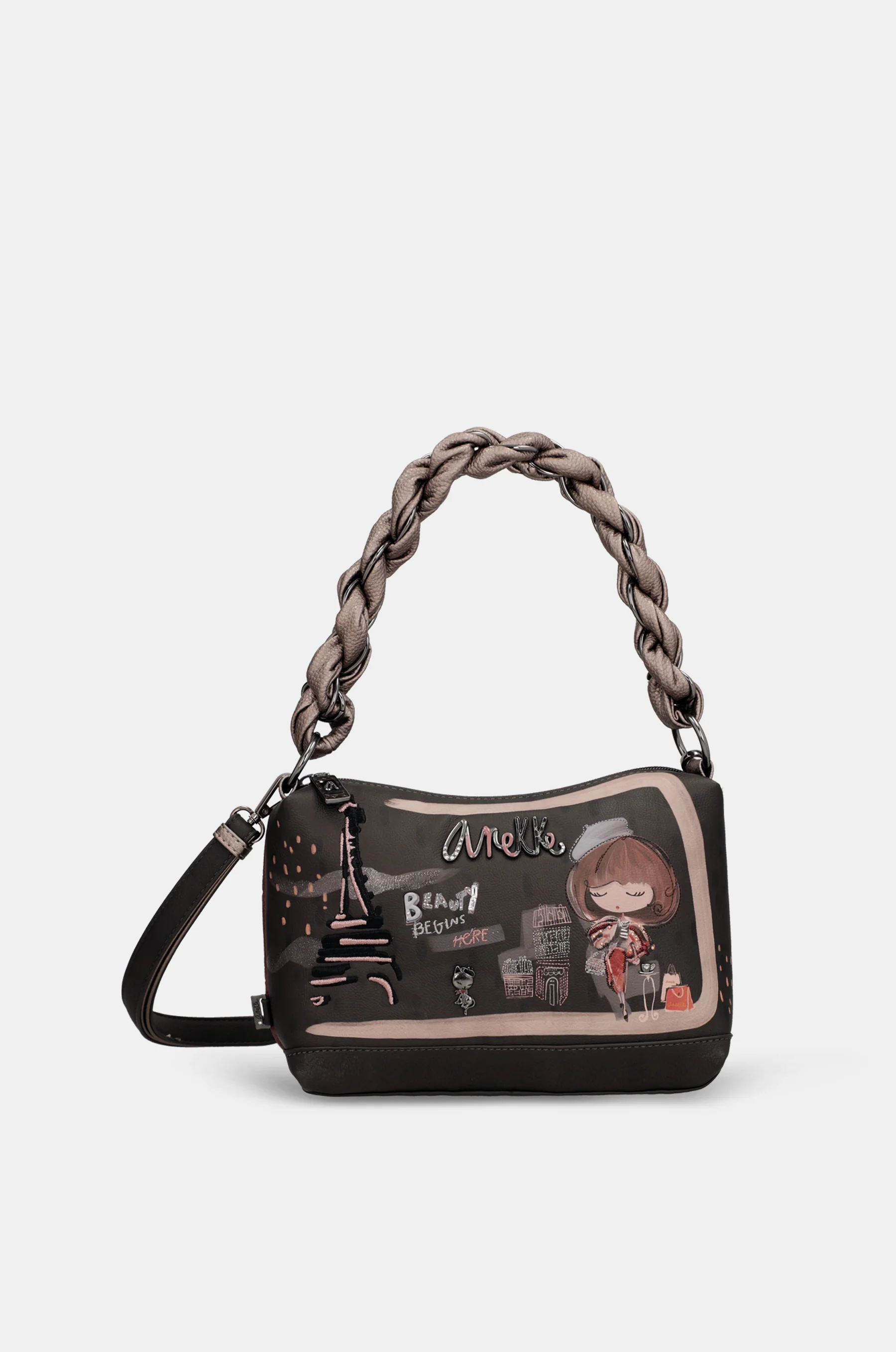 Mademoiselle short-handle bag with shoulder strap - Image 2