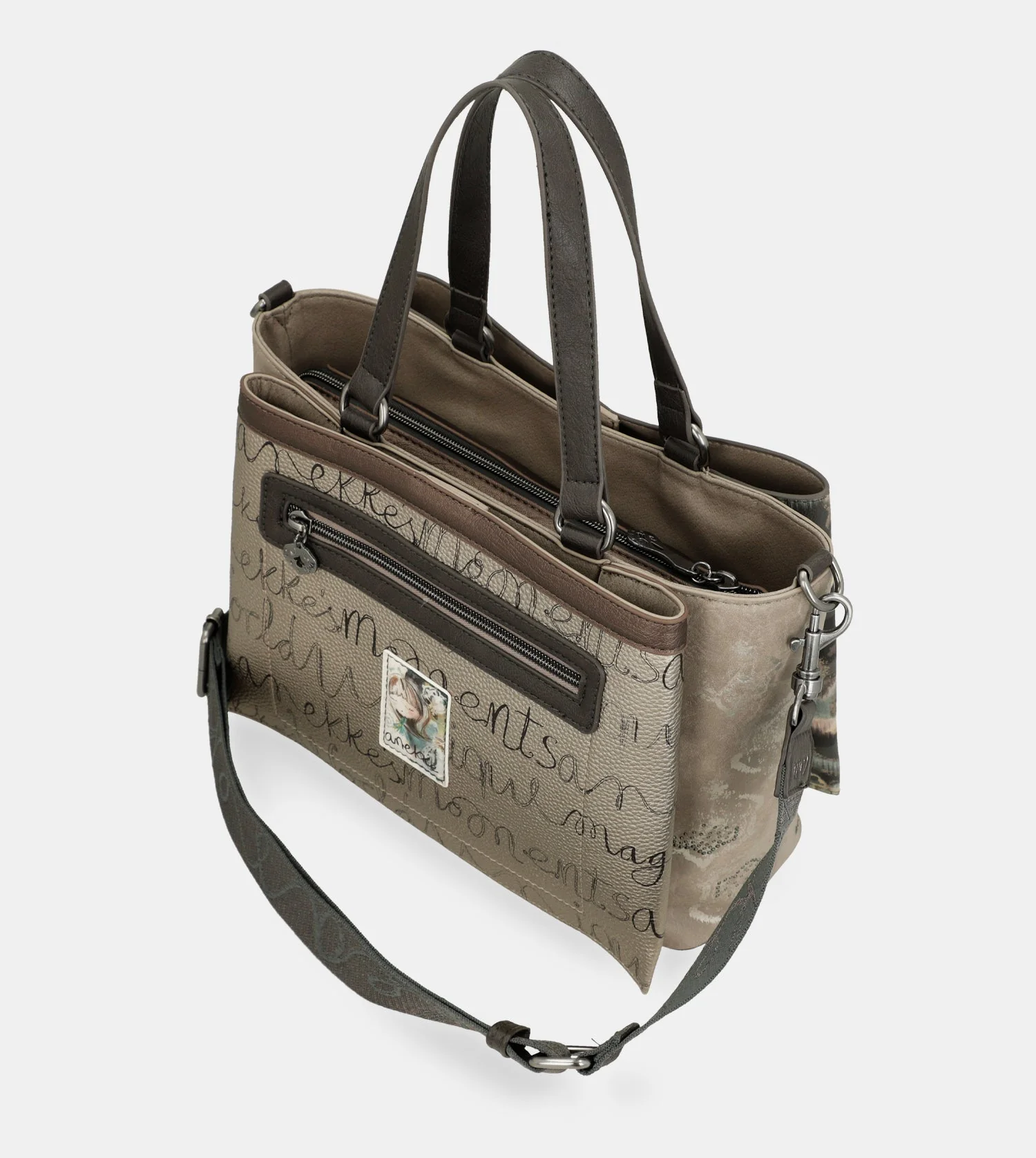 Manifesto handbag with shoulder strap - Image 8
