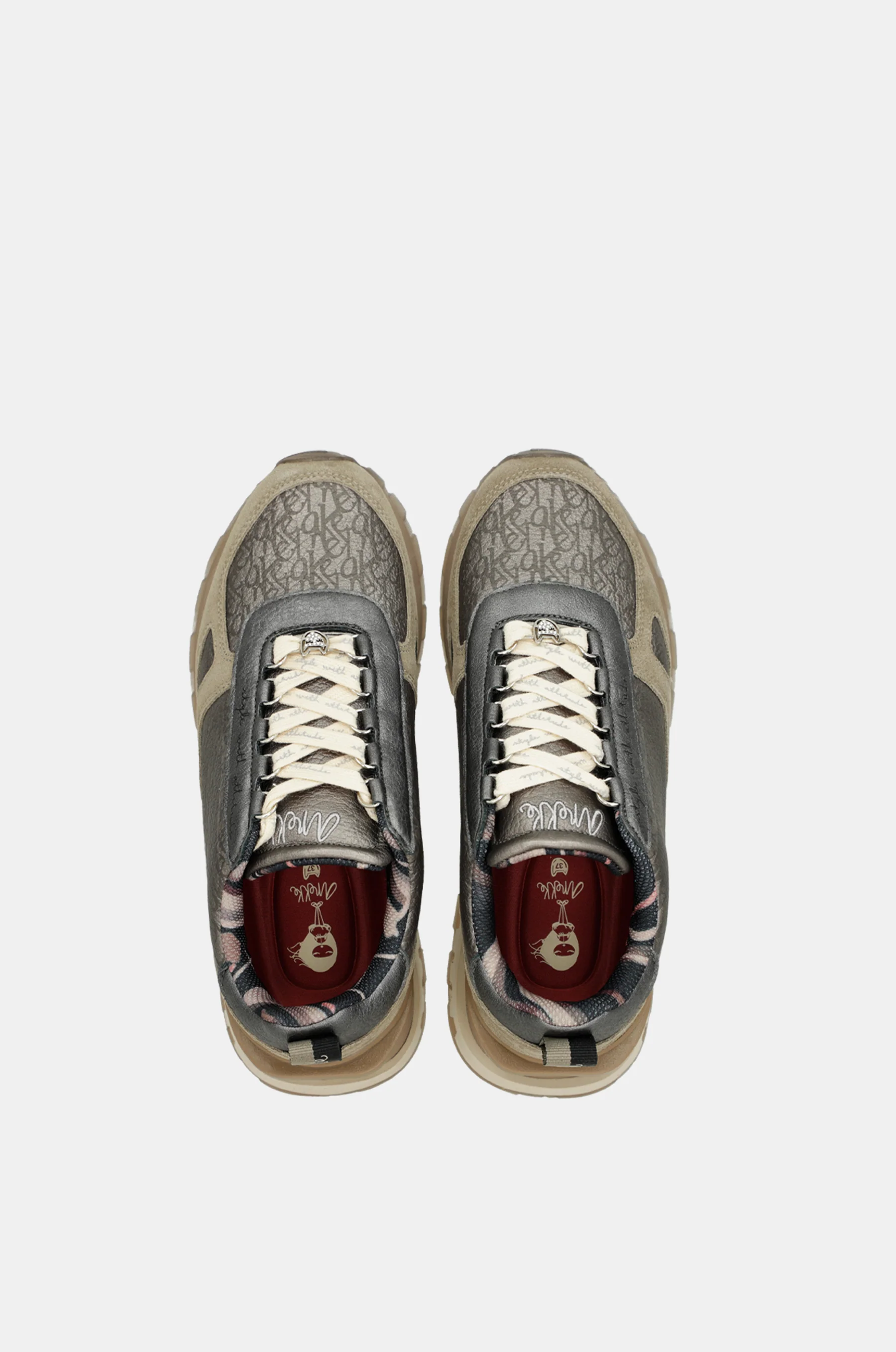 Metallic beige sneakers - Image 2
