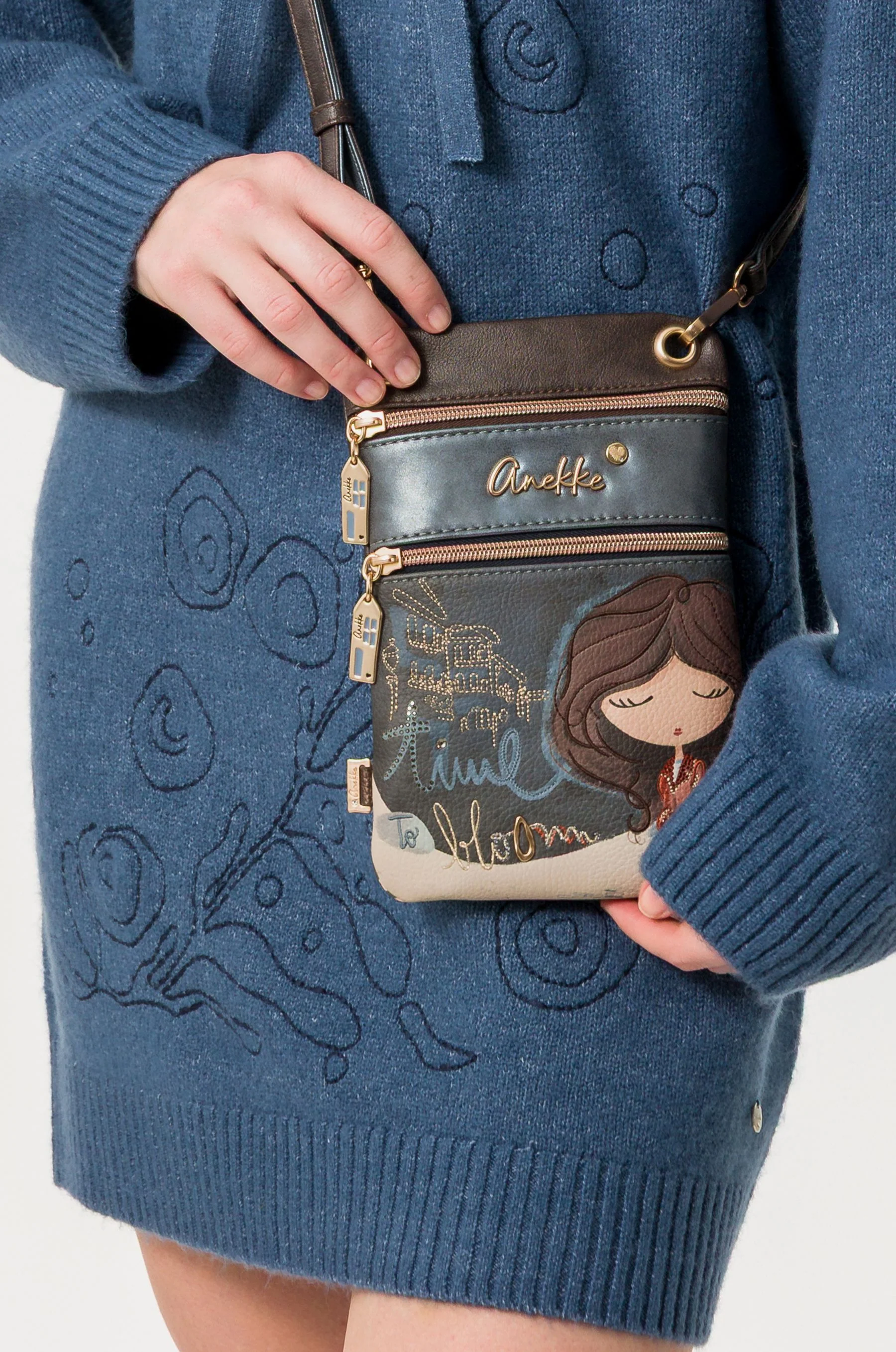 2-compartment mini crossbody bag Tulip