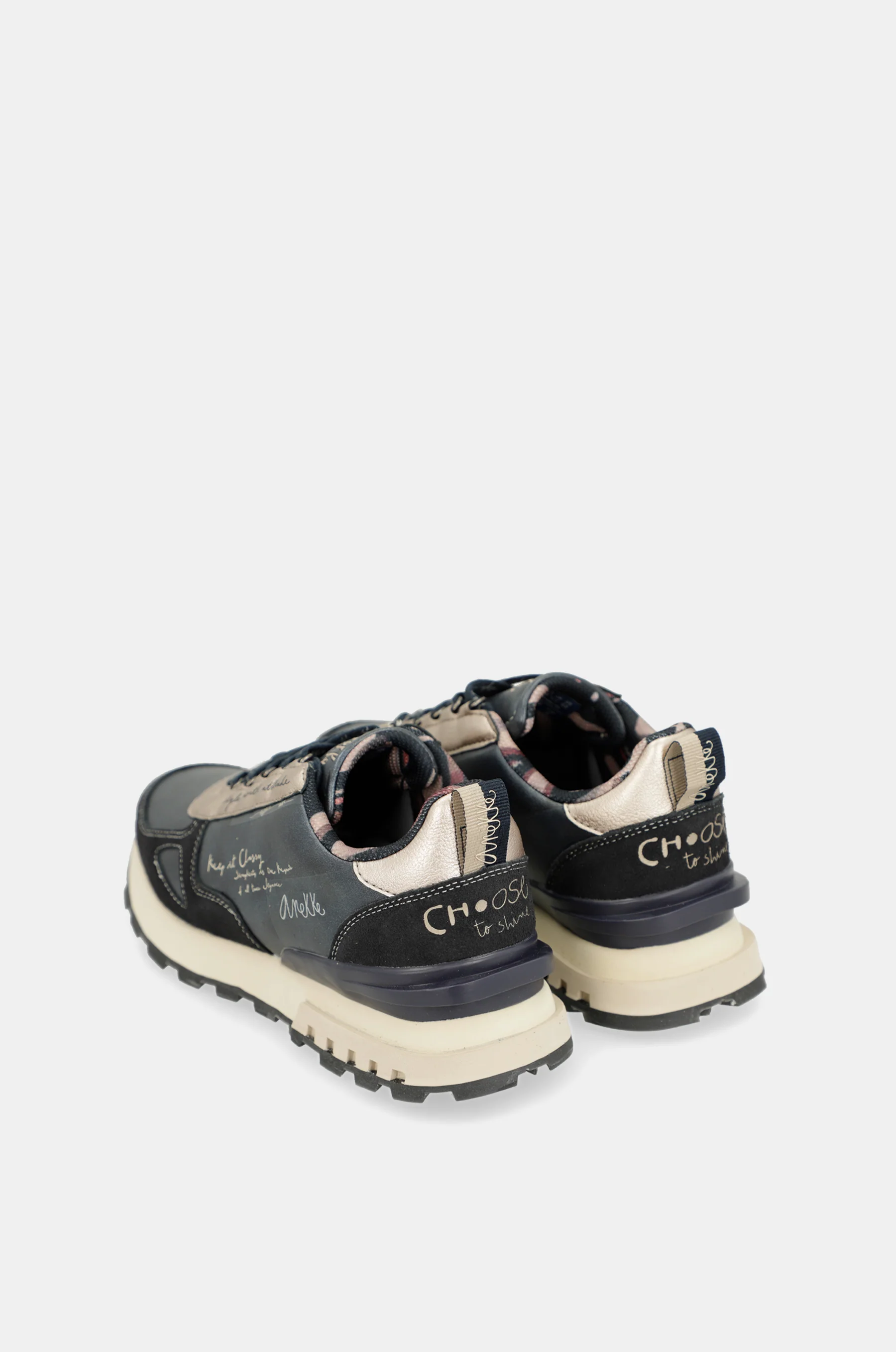 Navy blue & beige sneakers - Image 6