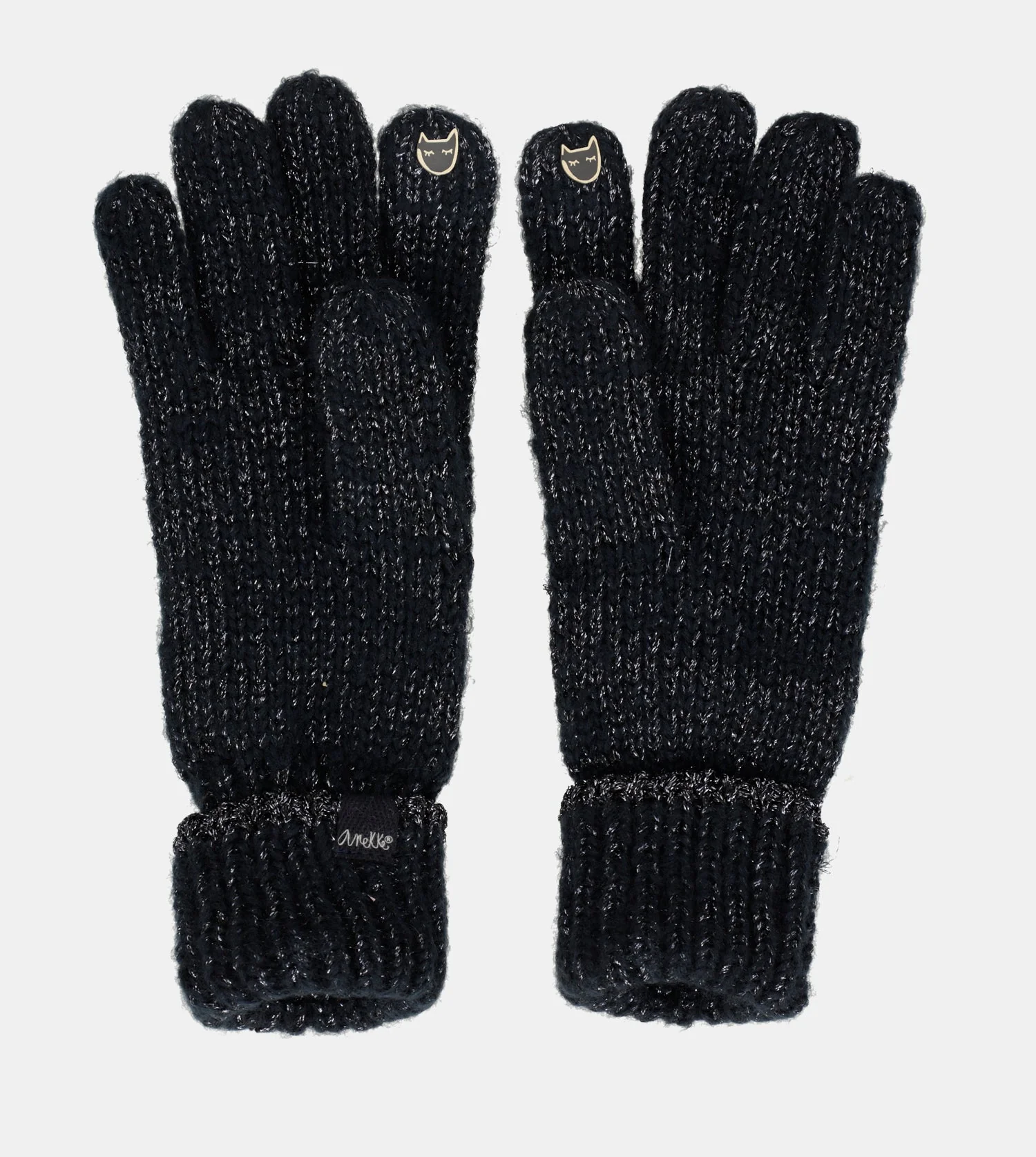 Navy blue logomania gloves. - Image 2