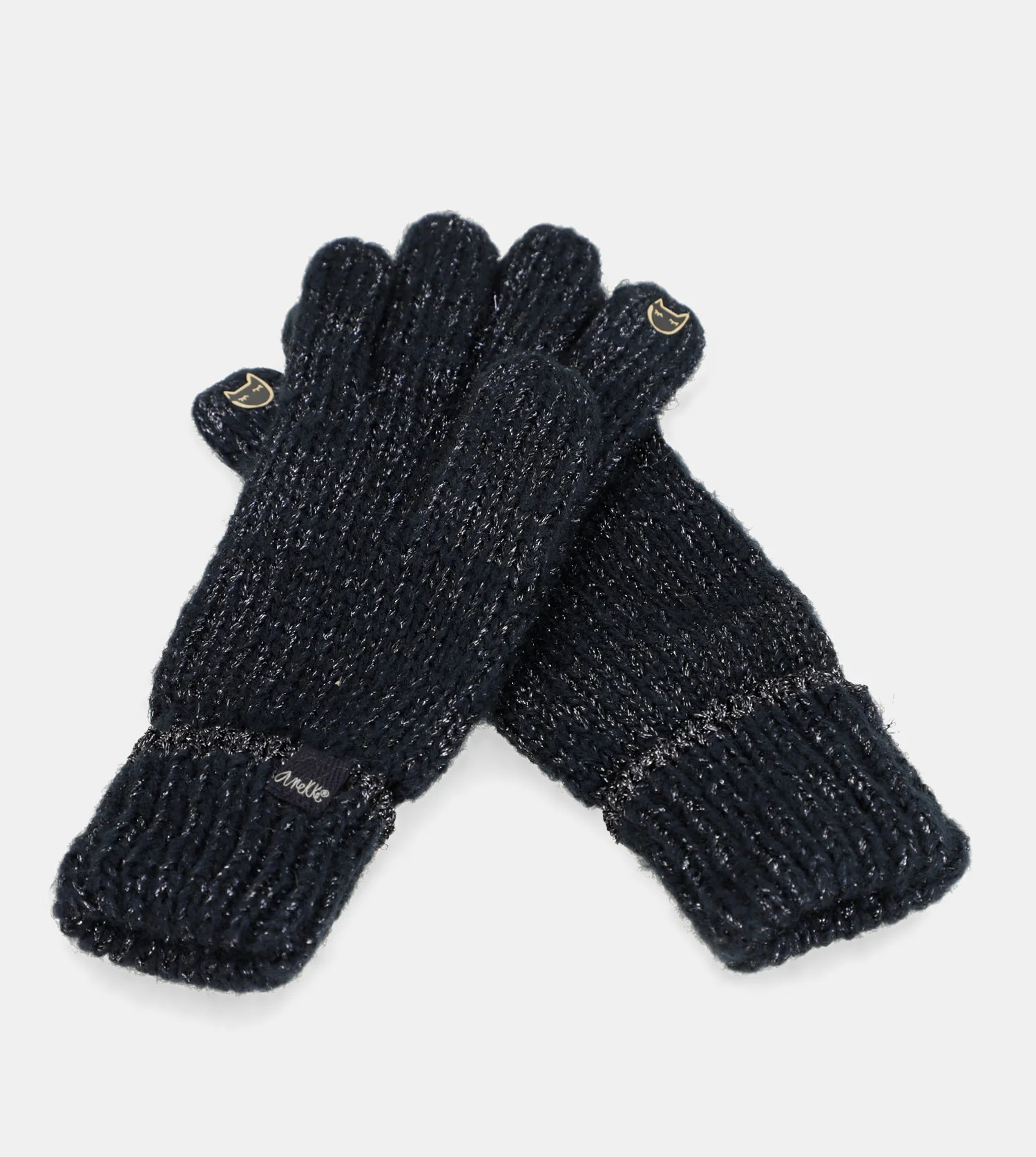 Navy blue logomania gloves. - Image 4