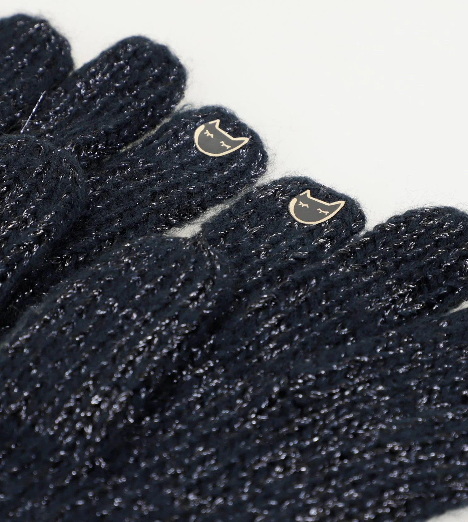 Navy blue logomania gloves. - Image 5